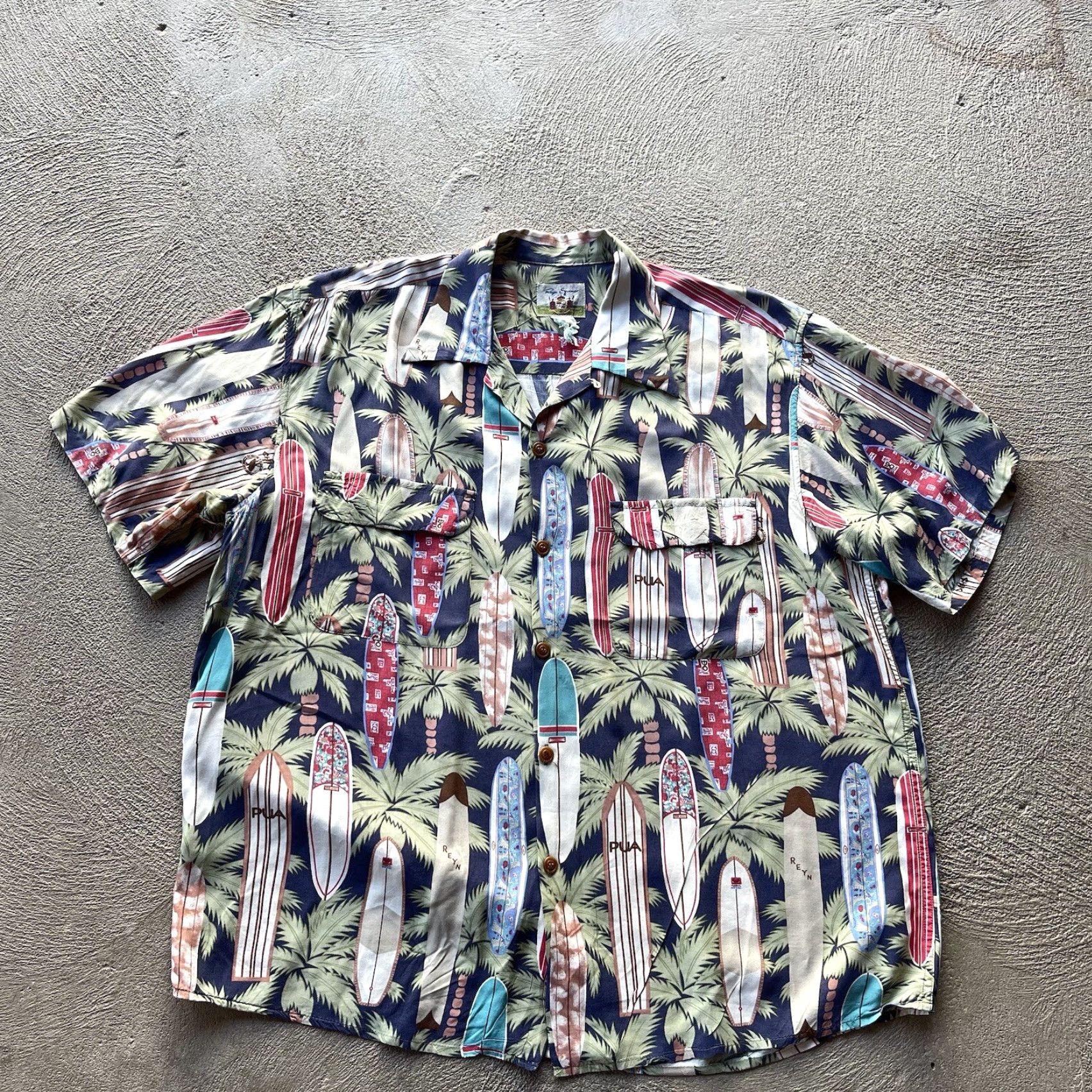 Reyn Spooner REYN SPOONER Shirt Mens Large Blue Button Up Hawaiian Beach Rayon Floral Short Sleeve Button-Front Collared Button-Up Casual Size US L / EU 52-54 / 3 - 2 Thumbnail