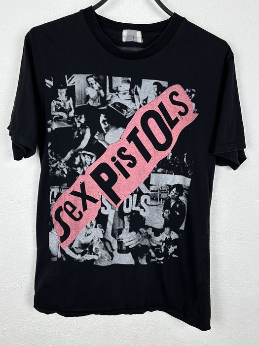 Vintage 00s Vintage Sex Pistols Big Print Logo Band T Shirt In Black