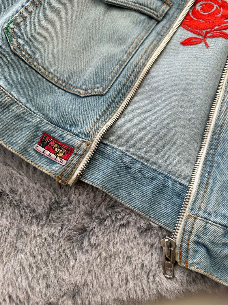 Kenzo KENZO Rose and flower embroidered denim jacket Size S / US 4 / IT 40 - 5 Thumbnail
