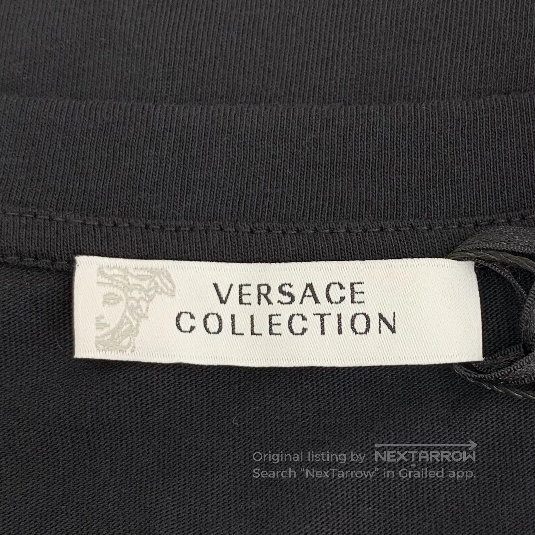 Versace Versace Black Pattern Printed Cotton Round Neck Short Slee Size US L / EU 52-54 / 3 - 5 Thumbnail