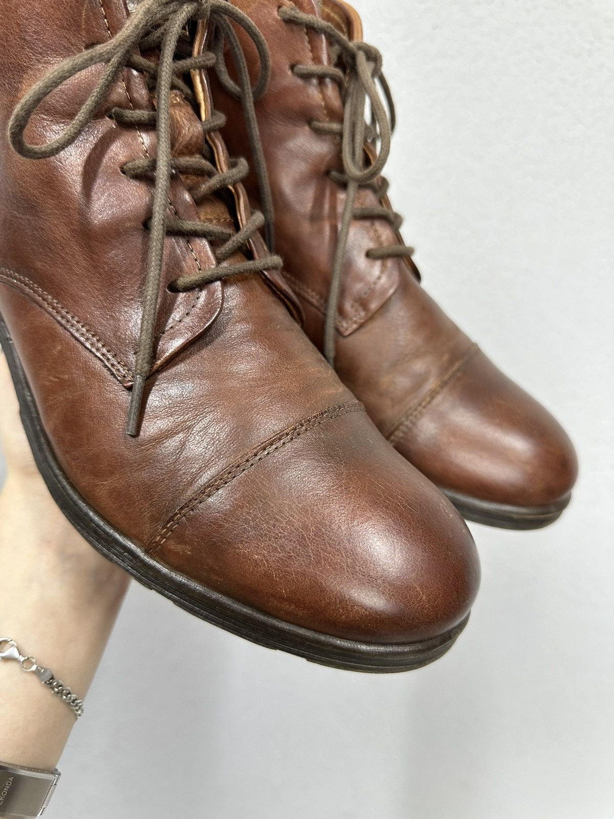 Hedi Slimane Vintage Leather Boots AS 98 Ankle Guidi Style IfSixWasNine Size US 8 / EU 41 - 4 Thumbnail