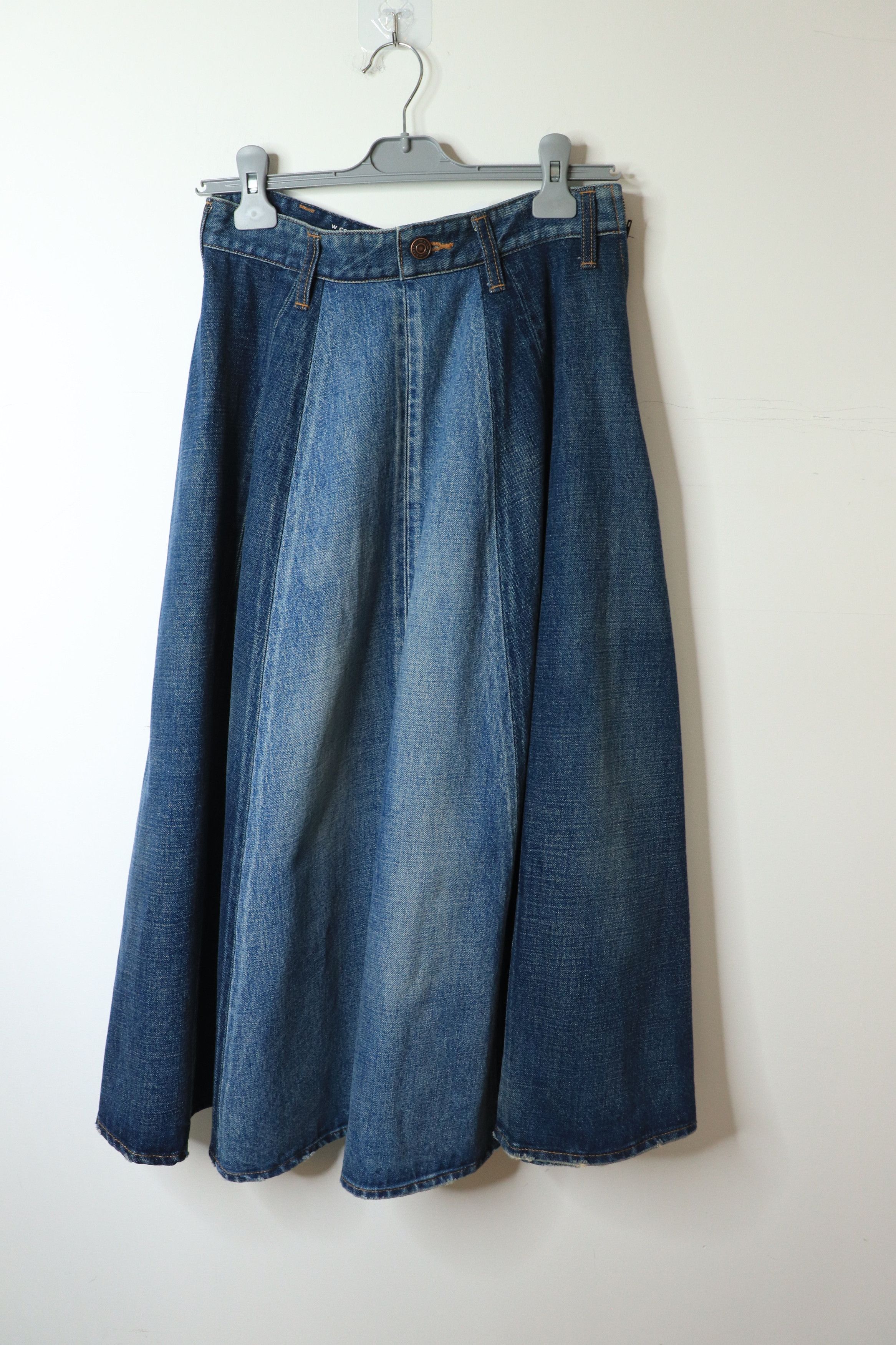 Celine Blue two-tone denim midi skirt - UK 10 Size 28" / US 6 / IT 42 - 1 Thumbnail