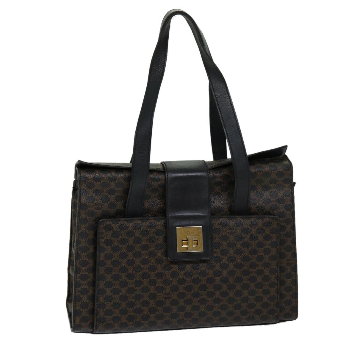 Celine CELINE Macadam Canvas Hand Bag Pvc Black Size ONE SIZE - 1 Thumbnail
