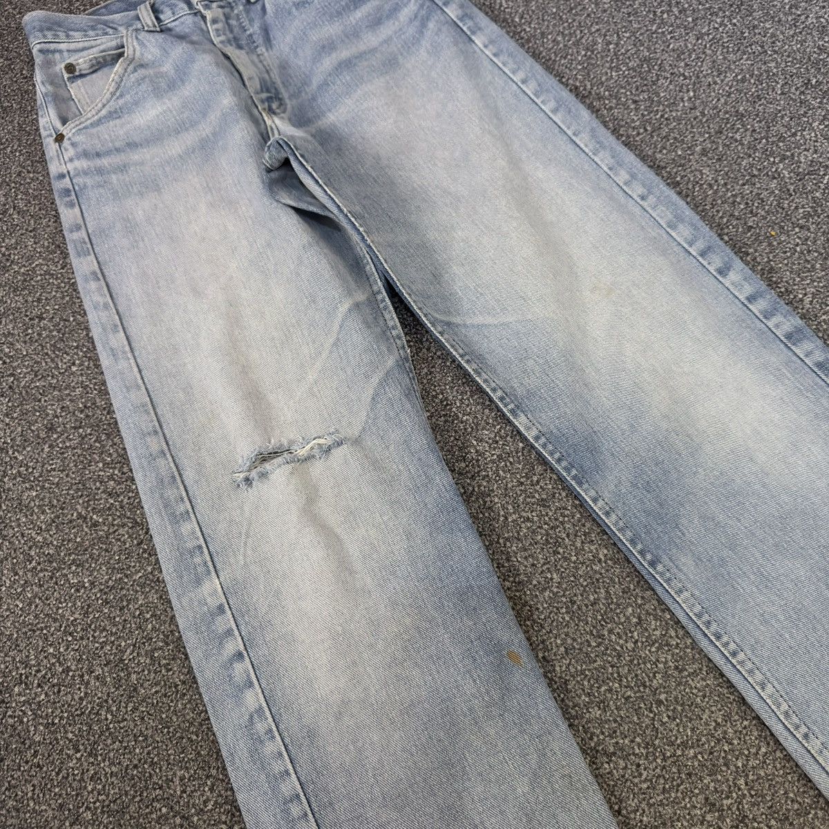 Vintage 🇺🇸 Early 80s Lee Distressed Faded Wash Aging Denim Made Usa Size US 30 / EU 46 - 4 Thumbnail