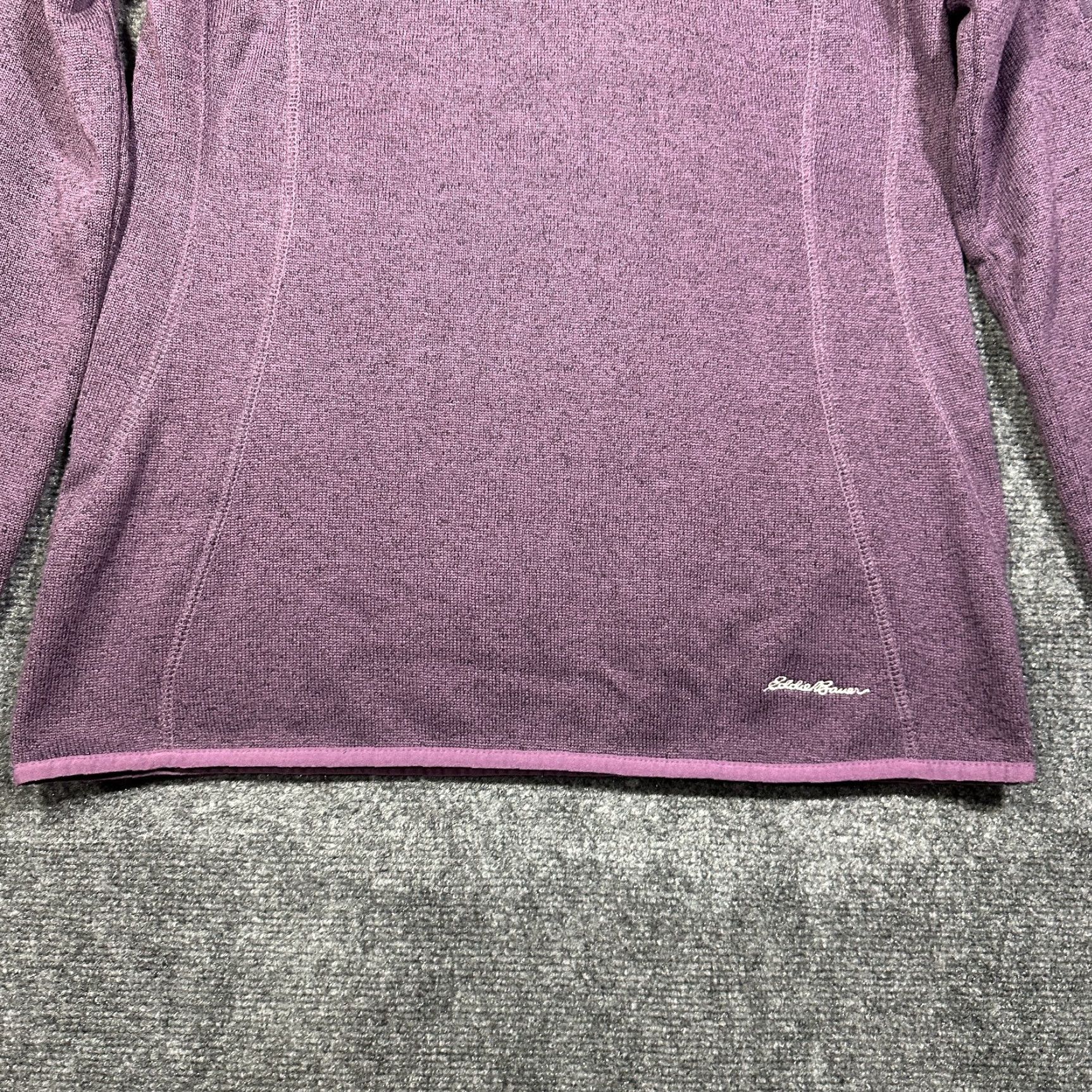 Eddie Bauer Eddie Bauer Womens Top Medium Purple Knit 1/4 Zip Pullover Sleeve Pocket Logo Regular Fit Classic Modern Casual Shirt Womens Size M / US 6-8 / IT 42-44 - 3 Thumbnail