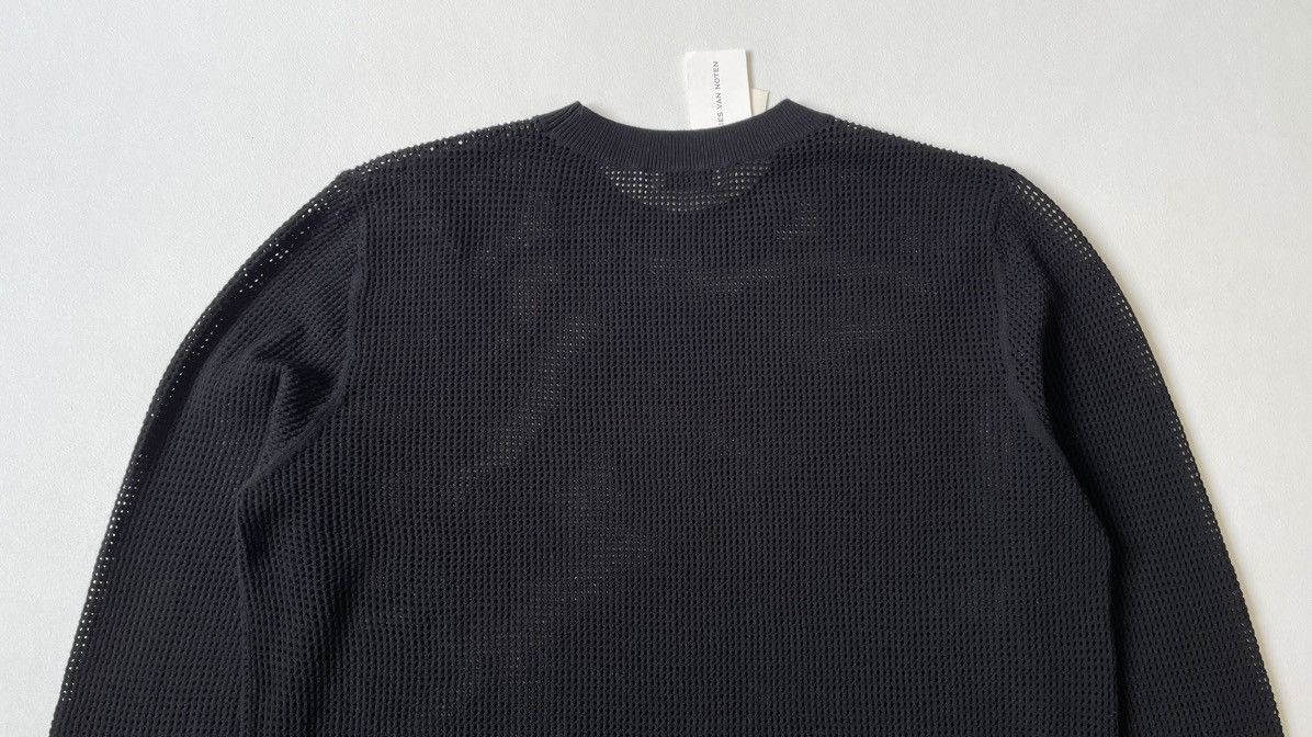 Dries Van Noten Black Tech Mesh Knit Sweater Size US L / EU 52-54 / 3 - 14 Thumbnail