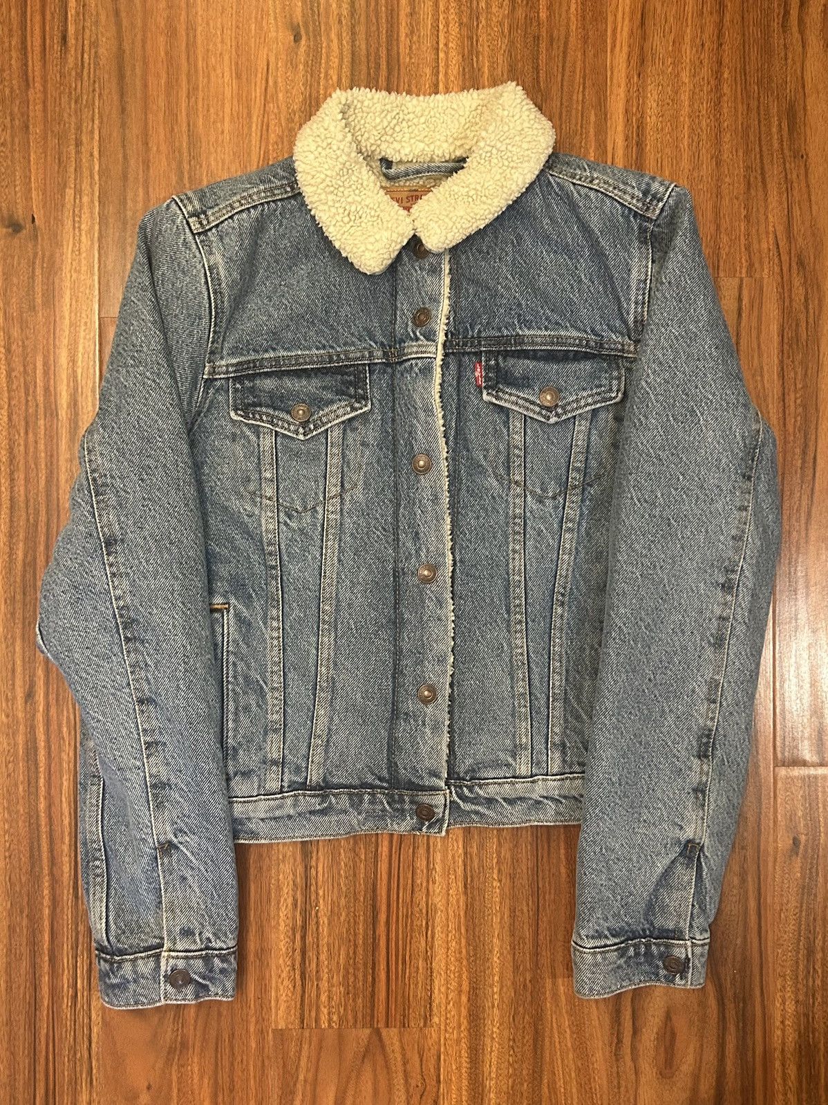 Levi's Levi’s Sherpa Trucker Jacket Blue Denim Fleece Lined Small Size US S / EU 44-46 / 1 - 1 Thumbnail