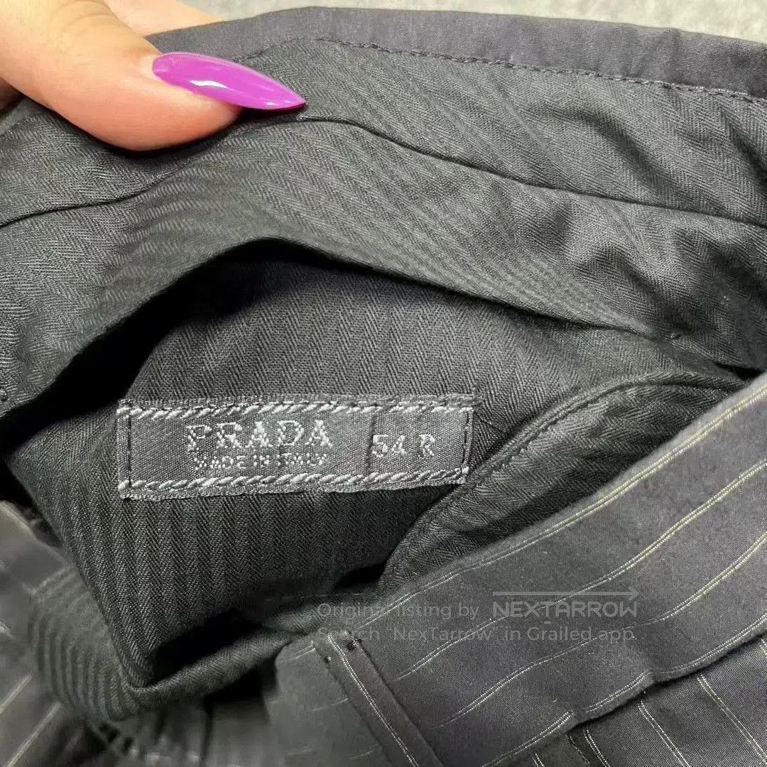 Prada black classic striped casual suit pants. Size US 38 / EU 54 - 4 Thumbnail
