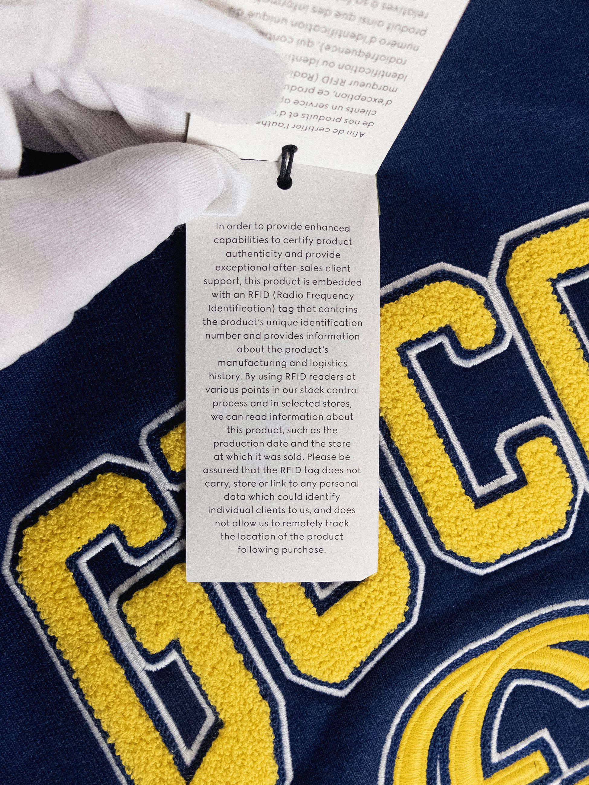 Gucci GUCCI navy blue hoodie with yellow 1921 interlocking G logo Size US XL / EU 56 / 4 - 7 Thumbnail