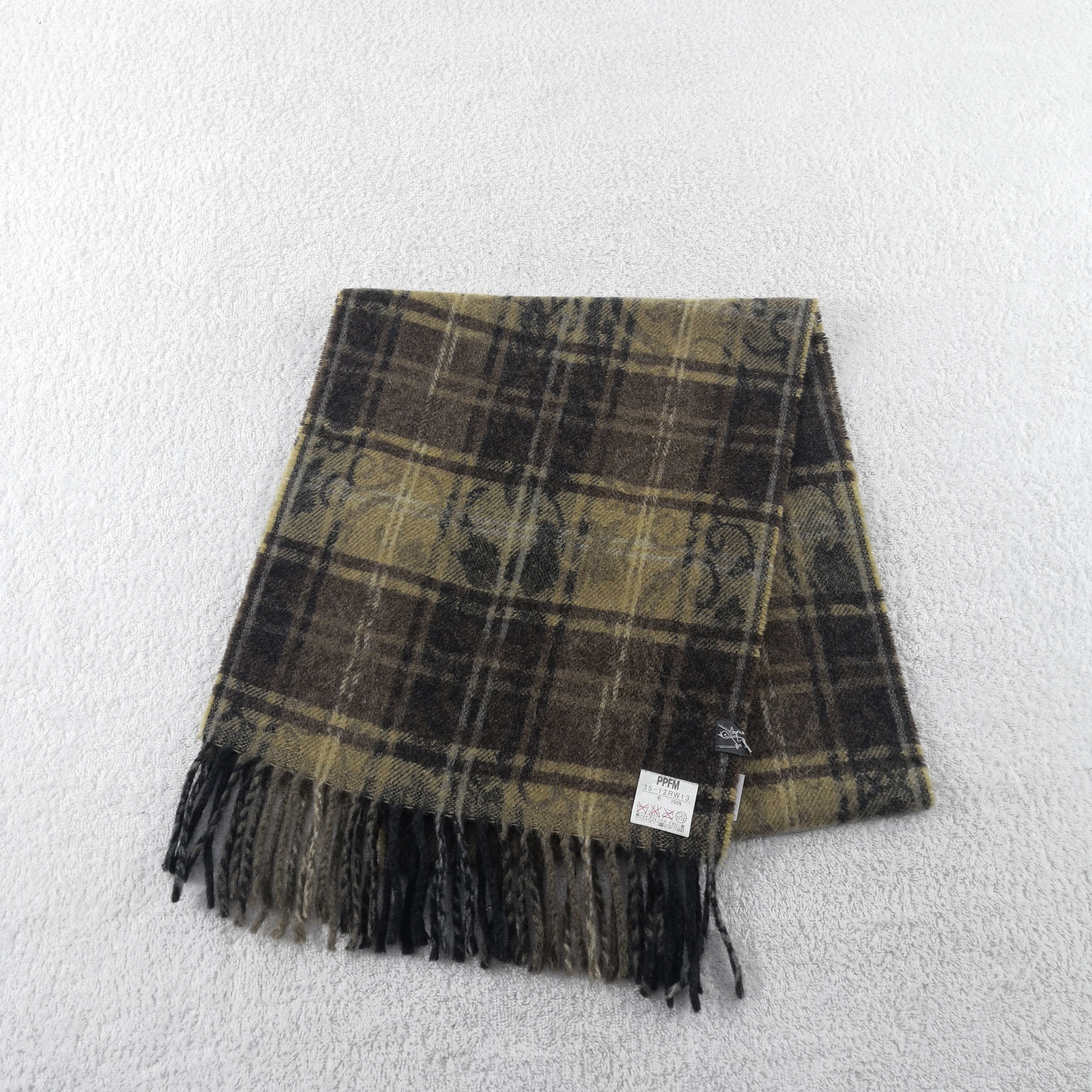 Japanese Brand Vintage Wool Scarf Winter Scarves 56789 Size ONE SIZE - 4 Thumbnail