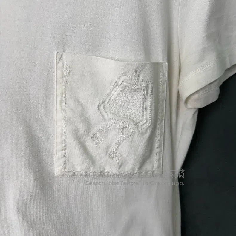 Hermes Hermes Pocket Embroidered White Short Sleeve Size XS / US 0-2 / IT 36-38 - 4 Thumbnail