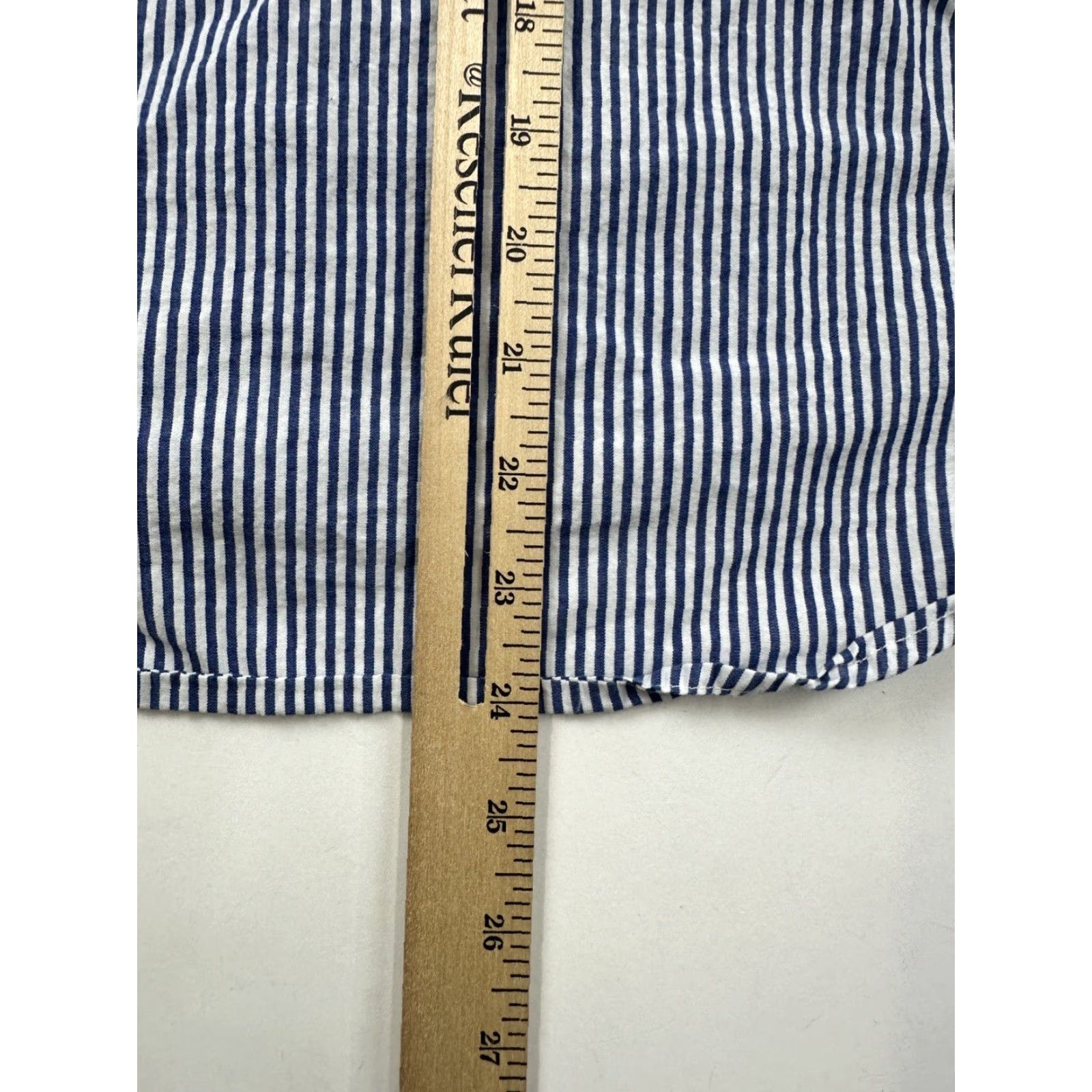 Vintage Tahari Shirt Womens S Blue 100% Cotton Button-Up Long Sleeve Lightweight Striped Basic Size S / US 4 / IT 40 - 7 Thumbnail