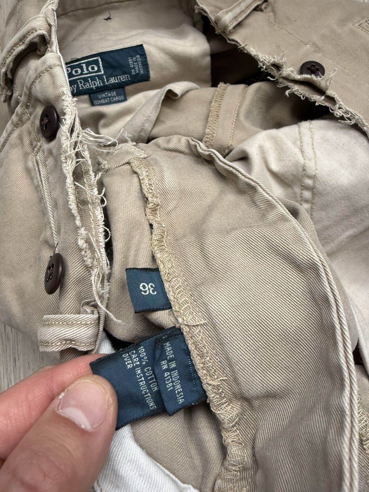 Polo Ralph Lauren Rare Polo Ralph Lauren Vintage Combat Cargo Distressed Size US 36 / EU 52 - 21 Thumbnail
