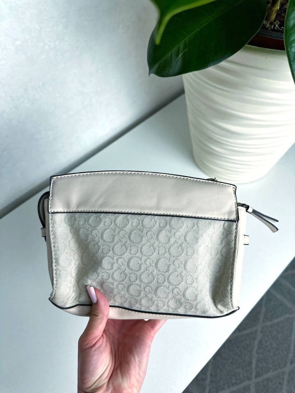 Guess Guess Mini Monogram Crossbody Bag - Canvas & Gold Chain Size ONE SIZE - 6 Thumbnail