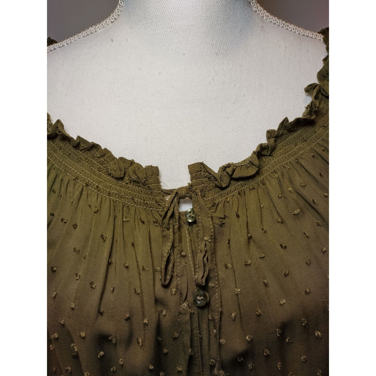 Aeropostale Aeropostale Women Blouse Cropped Off The Shoulder French Dot Size L / US 10 / IT 46 - 3 Thumbnail
