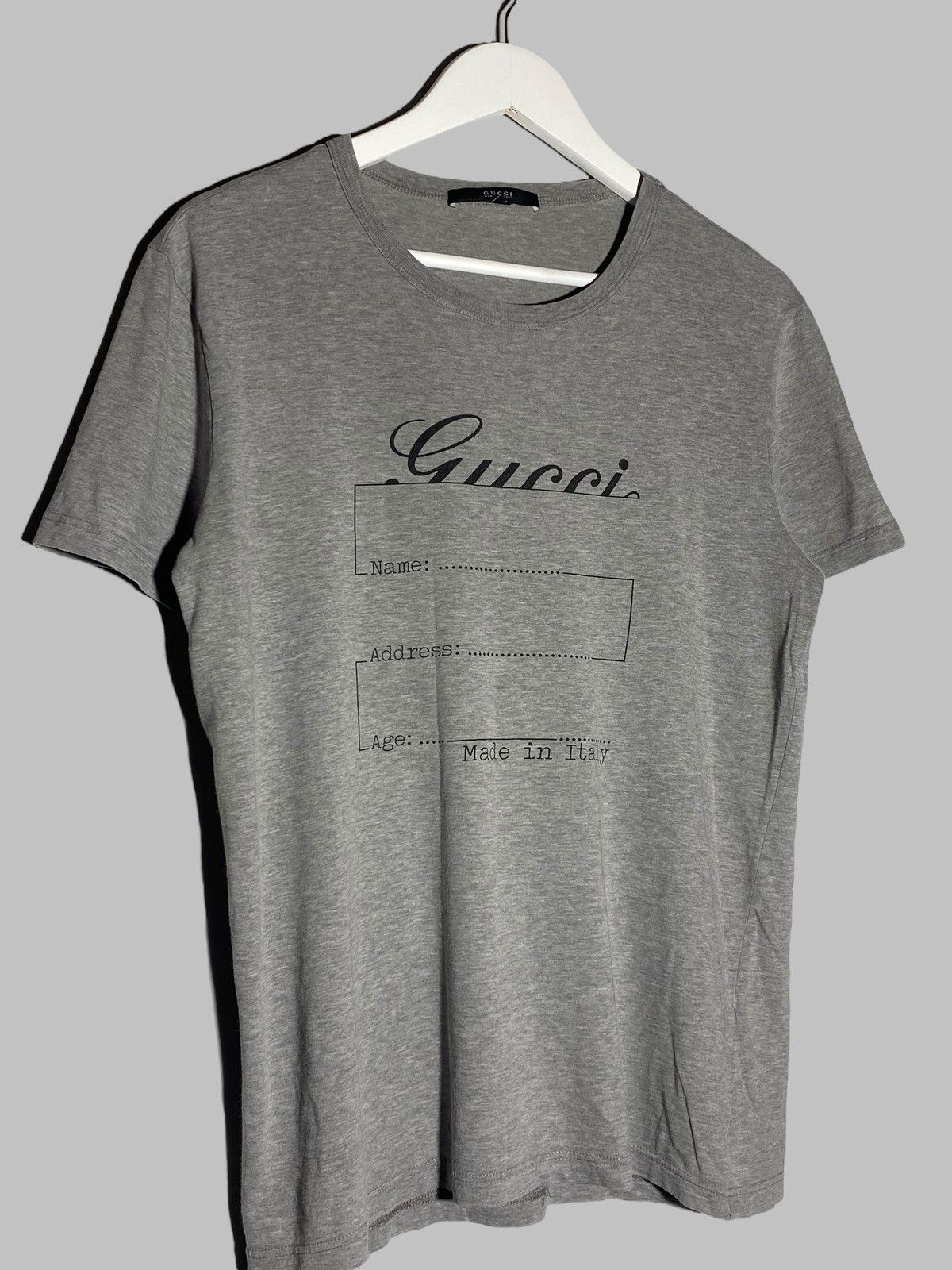 Gucci Vintage Gucci S/S 2003 “Identity” Grey Authentic T-shirt Size US S / EU 44-46 / 1 - 2 Thumbnail
