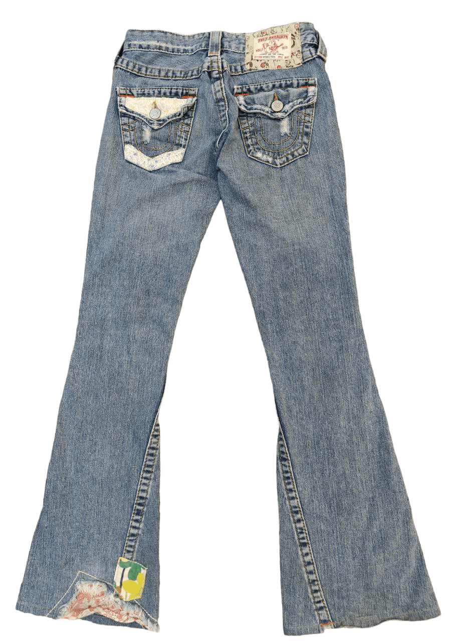 True Religion ❎ Vintage True Religion Patchwork Flare Denim Size 26" / US 2 / IT 38 - 3 Thumbnail