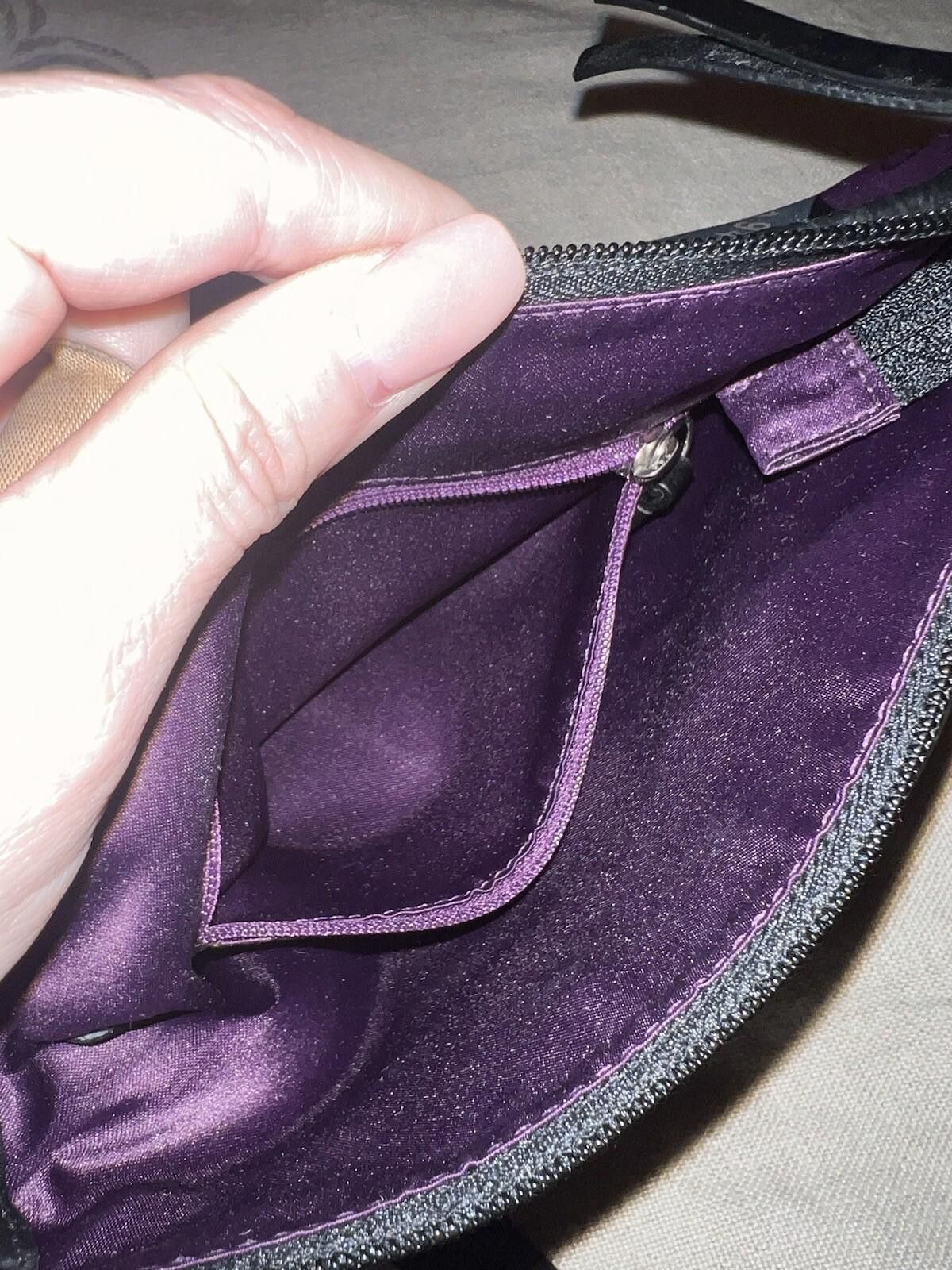 Coach Coach Silk Crossbody Purple & Brown PURSE BAG TOTE Circles Size ONE SIZE - 9 Thumbnail