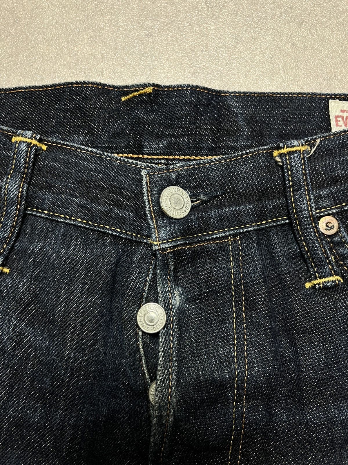 Evisu Evisu Painted Khaki Seagull Selvedge Denim Jeans Size US 30 / EU 46 - 8 Thumbnail