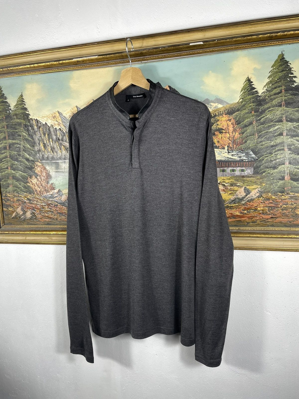 Designer × Japanese Brand × The Kooples Charcoal The Kooples Longsleeve Tee Button Ups Size US M / EU 48-50 / 2 - 2 Thumbnail