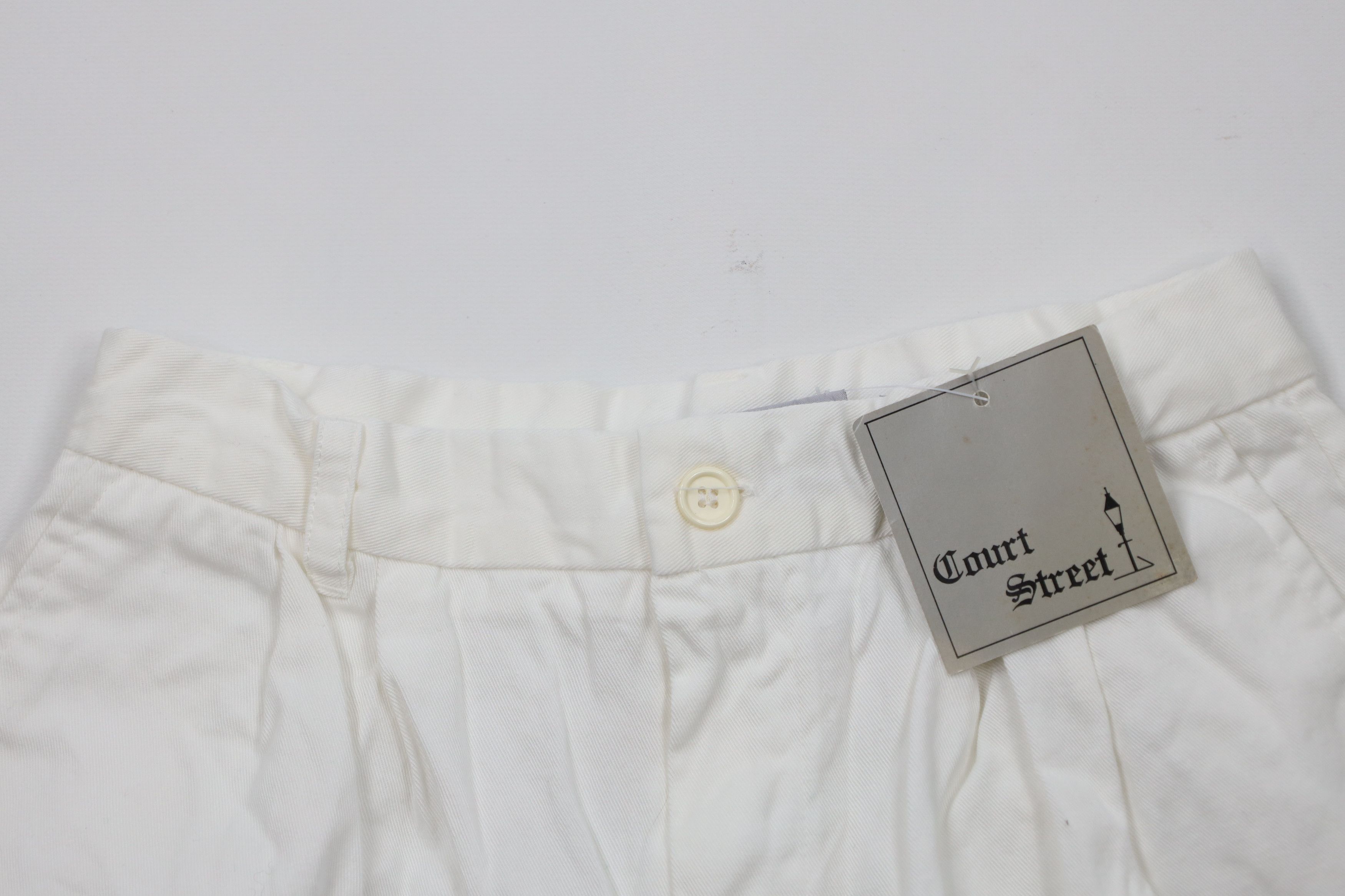 Vintage Deadstock Vintage 90s Streetwear Cuffed Shorts White Cotton Size 36" / US 14 / IT 50 - 2 Thumbnail