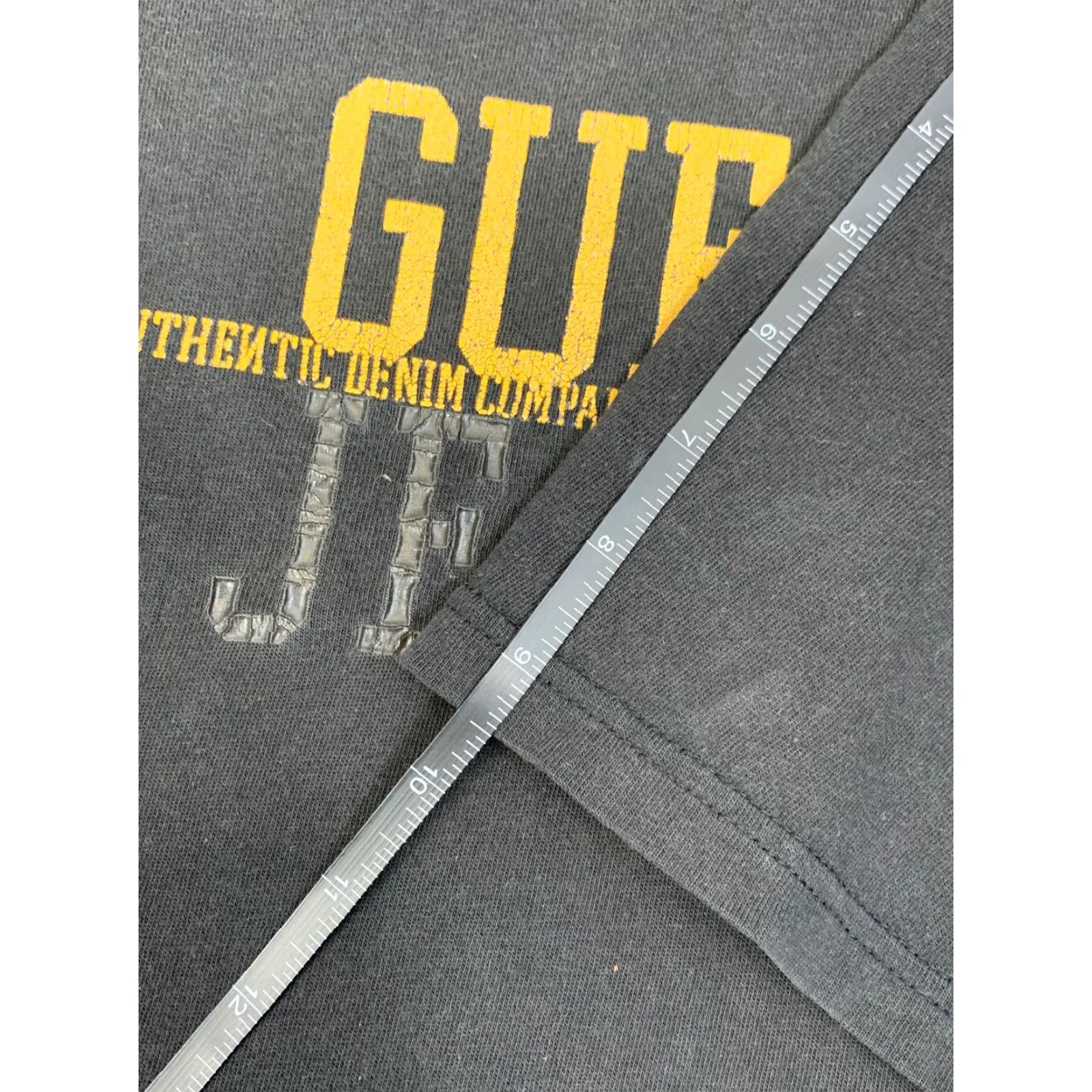 Guess GUESS Logo T Shirt Black XL Short Sleeve Men Regular Fit Distress #2001 Size US XL / EU 56 / 4 - 7 Thumbnail