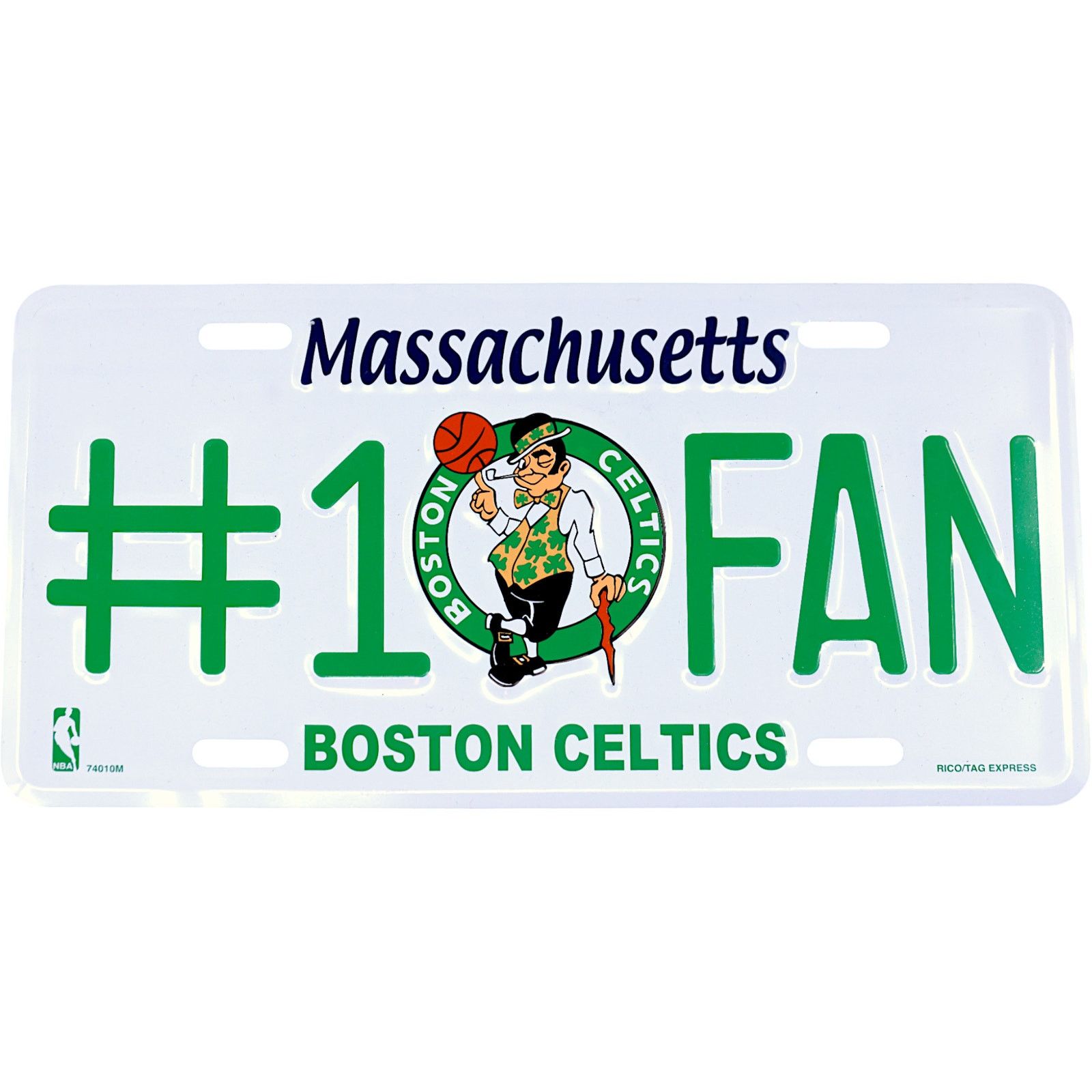 NBA Boston Celtics #1 Fan Massachusetts License Plate *NEW* Size ONE SIZE - 1 Thumbnail