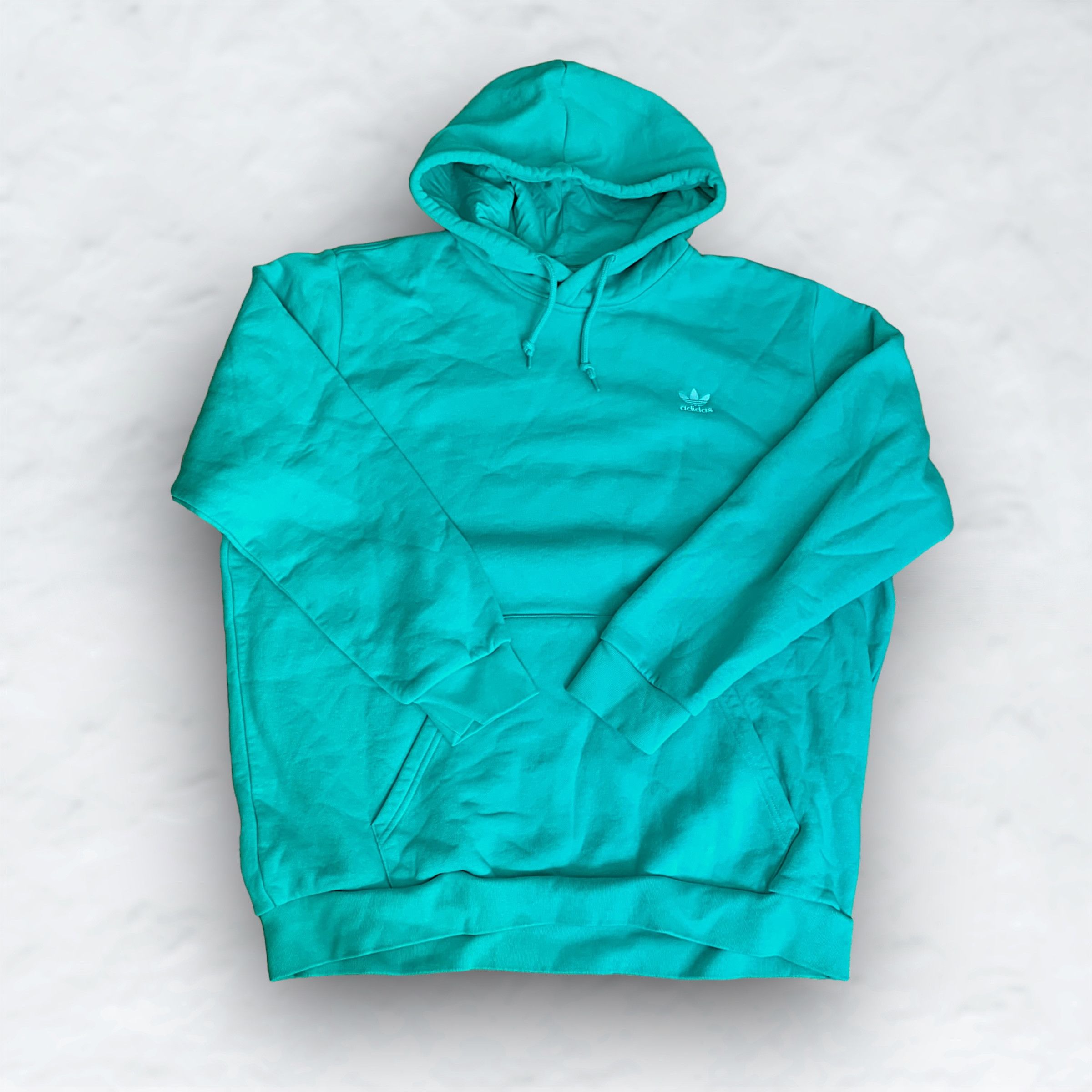 Adidas trefoil cropped hoodie mint best sale