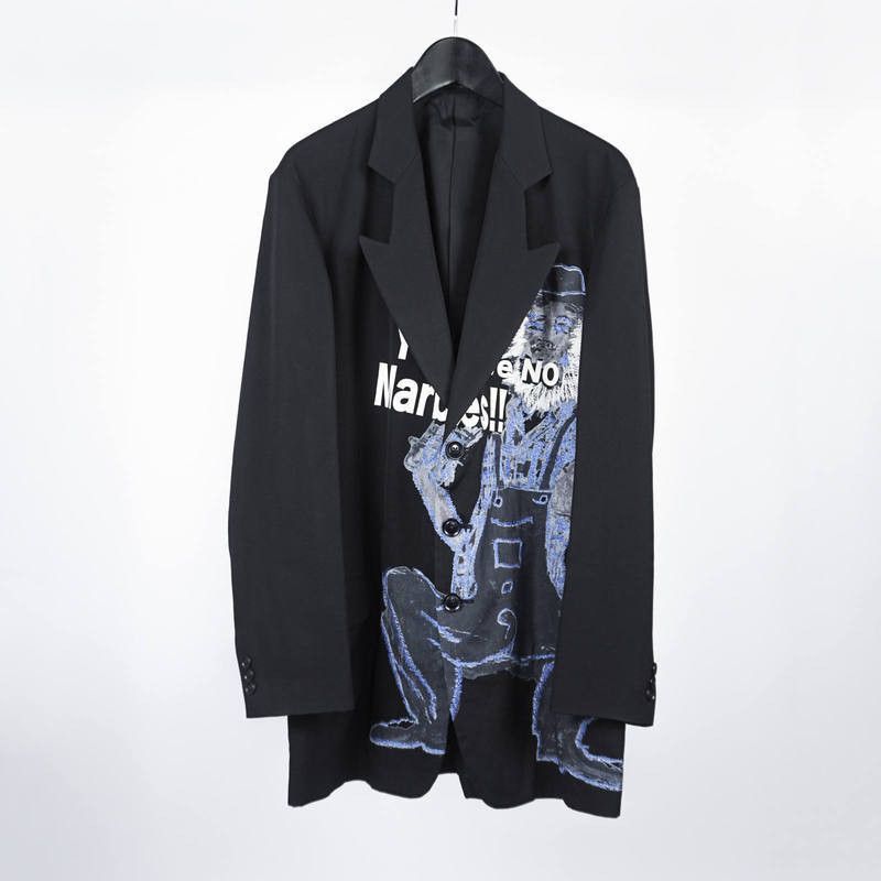 Yohji Yamamoto POUR HOMME Deformation Collar Print Jacket HK-J53-126 Size US L / EU 52-54 / 3 - 1 Thumbnail