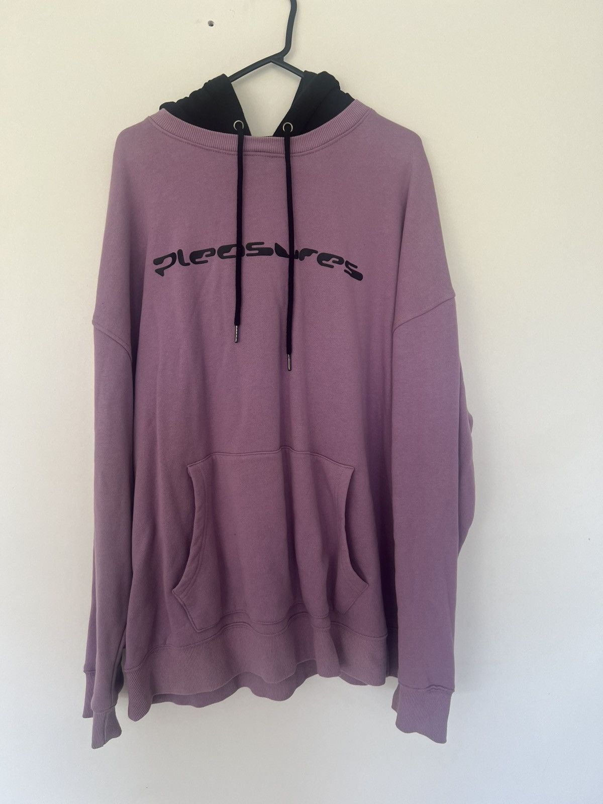 Pleasures digital script hoodie purple/black two tone