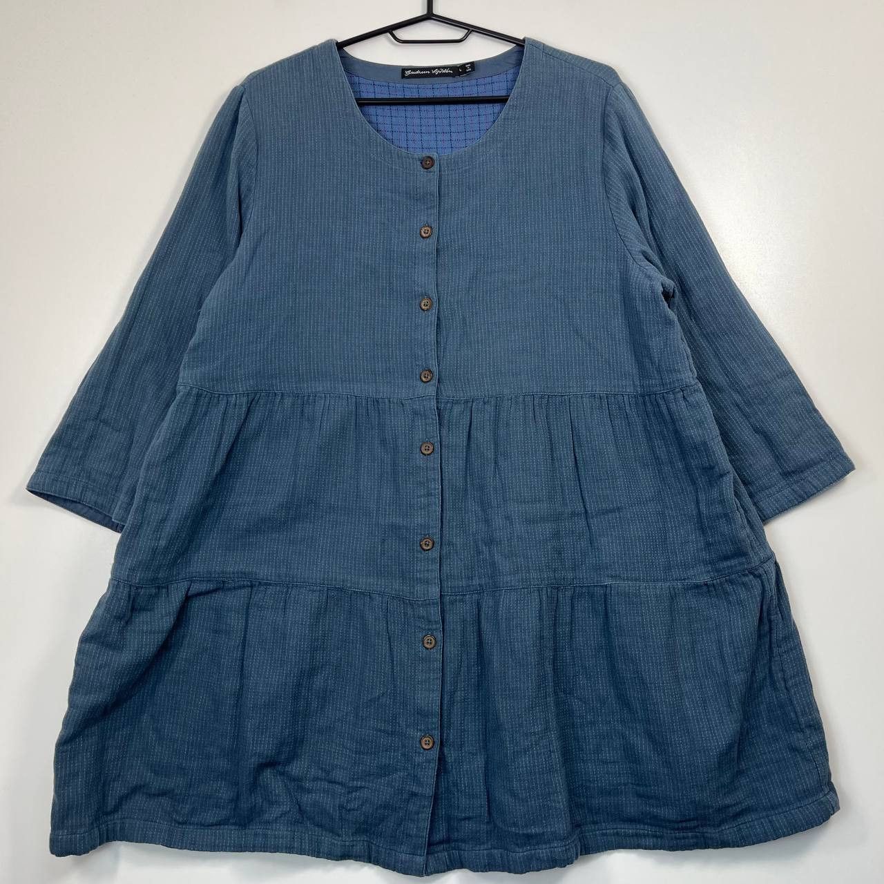 Other Gudrun Sjödén Organic Cotton Tiered Dress Blue Button L Size L / US 10 / IT 46 - 1 Thumbnail