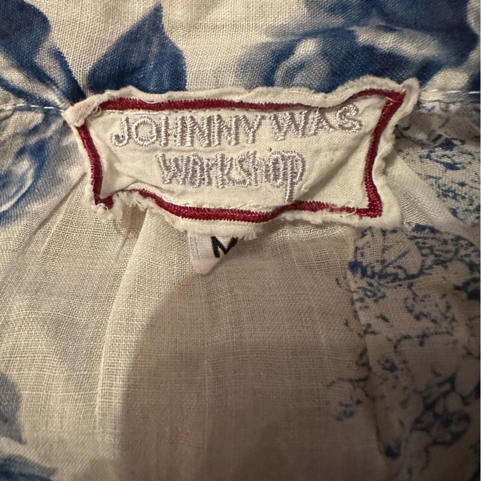 Johnny Was Johnny Was White, Blue & Red Floral Watercolor Tassel Top Size M / US 6-8 / IT 42-44 - 7 Thumbnail