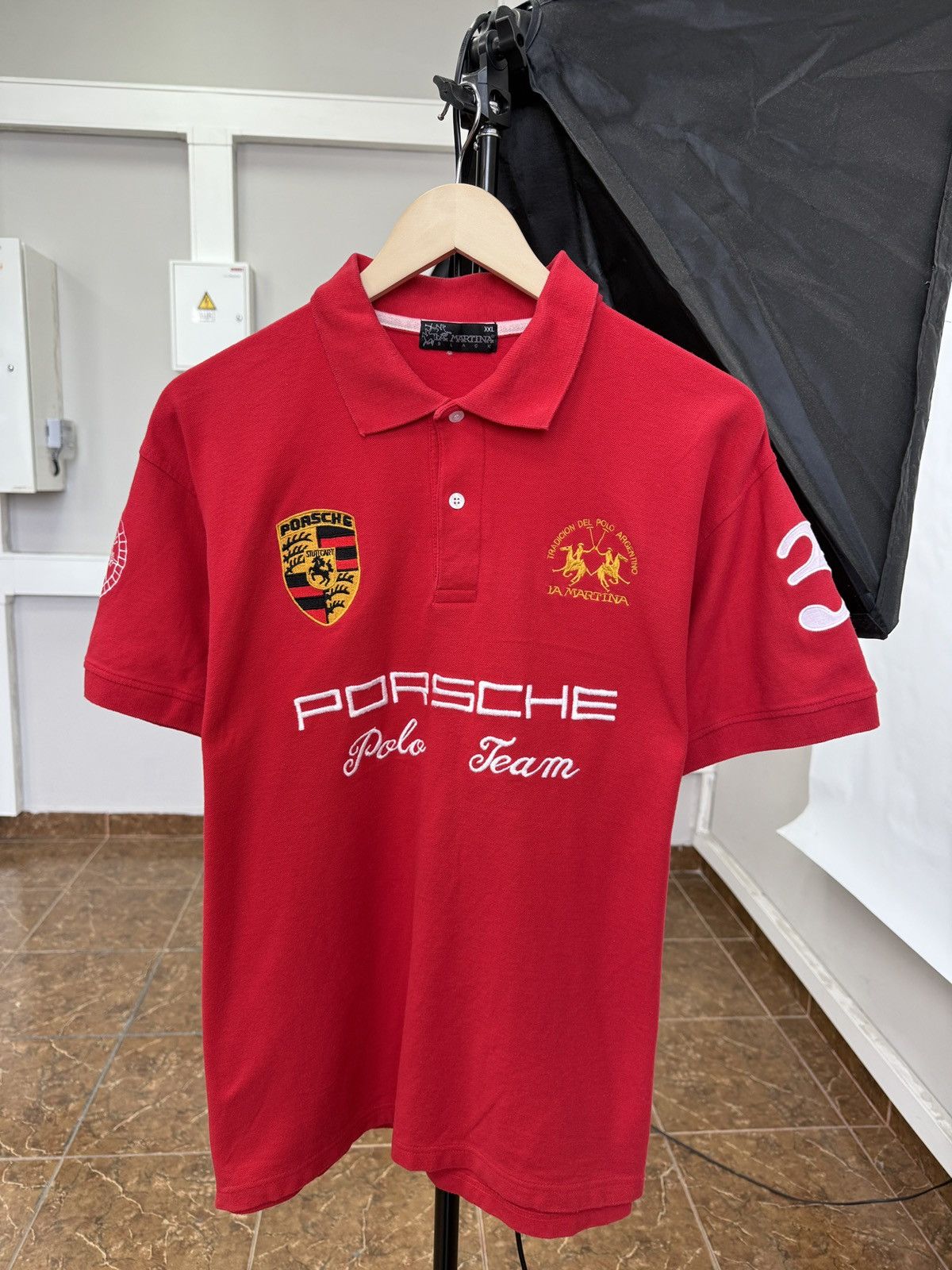 La Martina × Porsche Design 🇺🇸 Vintage La Martina Porsche Polo T-Shirt Rare Retro Y2K Size US XL / EU 56 / 4 - 1 Thumbnail