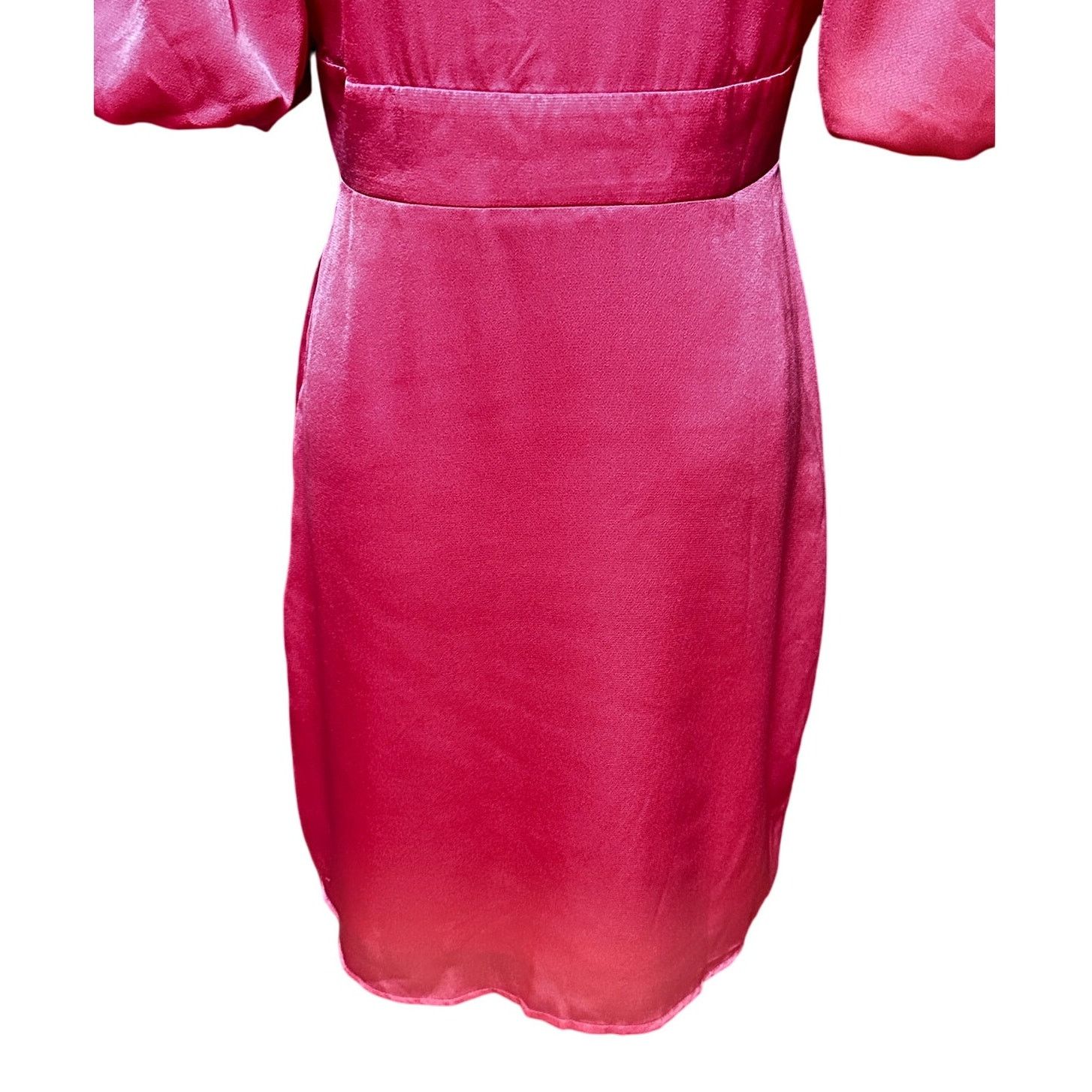 Other Halogen Satin Midi Dress Puff Sleeve Pink Women's S NWOT Size S / US 4 / IT 40 - 7 Thumbnail