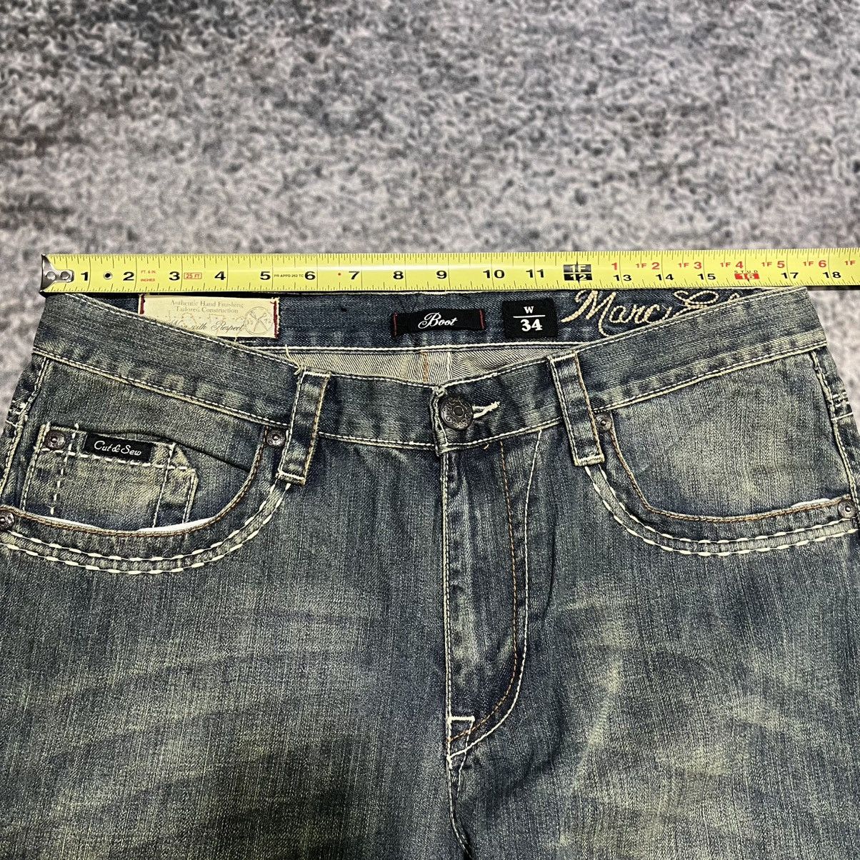 Marc Ecko VINTAGE Y2K MARC ECKO BOOTCUT GRUNGE EMBROIDERED JEANS 34x32 Size US 34 / EU 50 - 10 Thumbnail