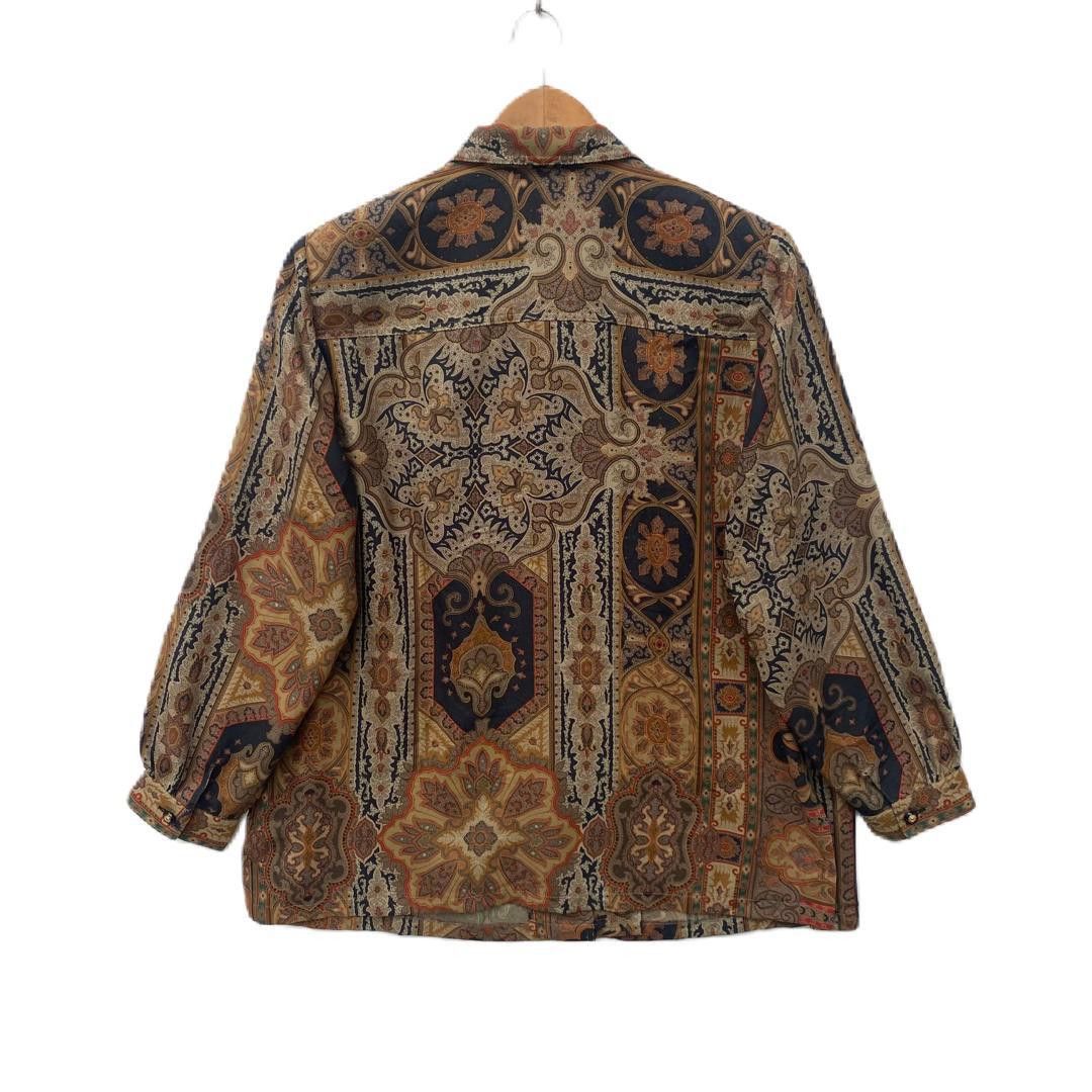 Other VINTAGE BLOUSE FLORAL MOTIFS EXTRA LARGE GEOMETRIC PATTERN Size XL / US 12-14 / IT 48-50 - 2 Thumbnail