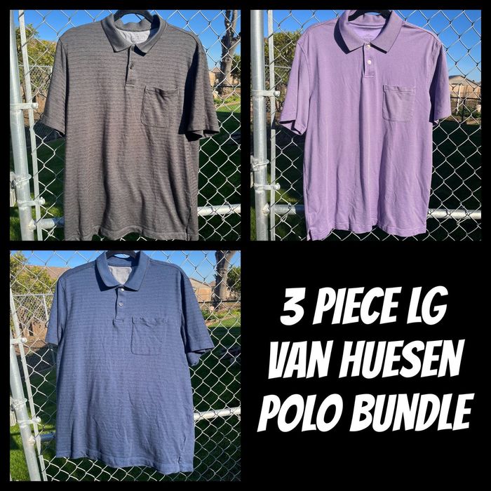Van Heusen Men's Flex Windowpane Short Sleeve Polo Shirt 