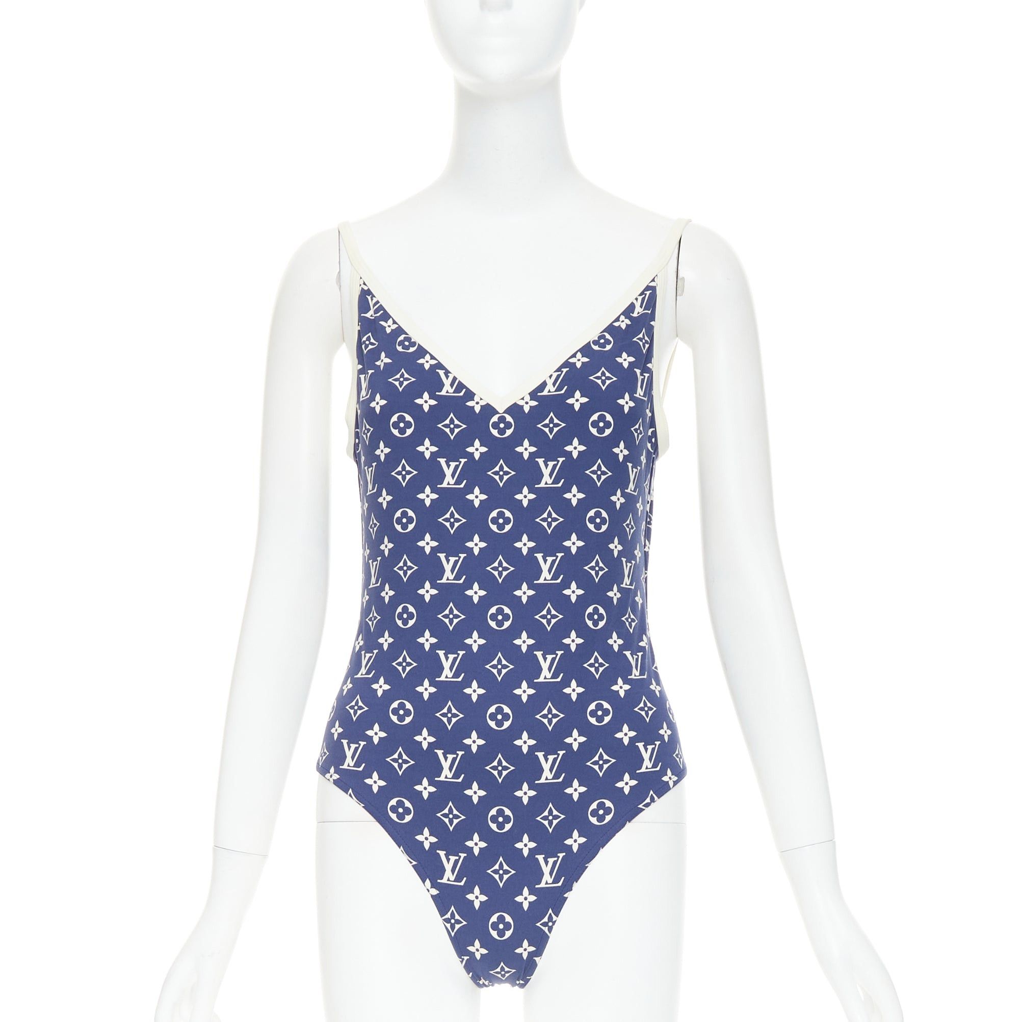 Louis Vuitton LOUIS VUITTON 2020 Escale blue white monogram one piece swimsuit FR38 M Size ONE SIZE - 1 Thumbnail