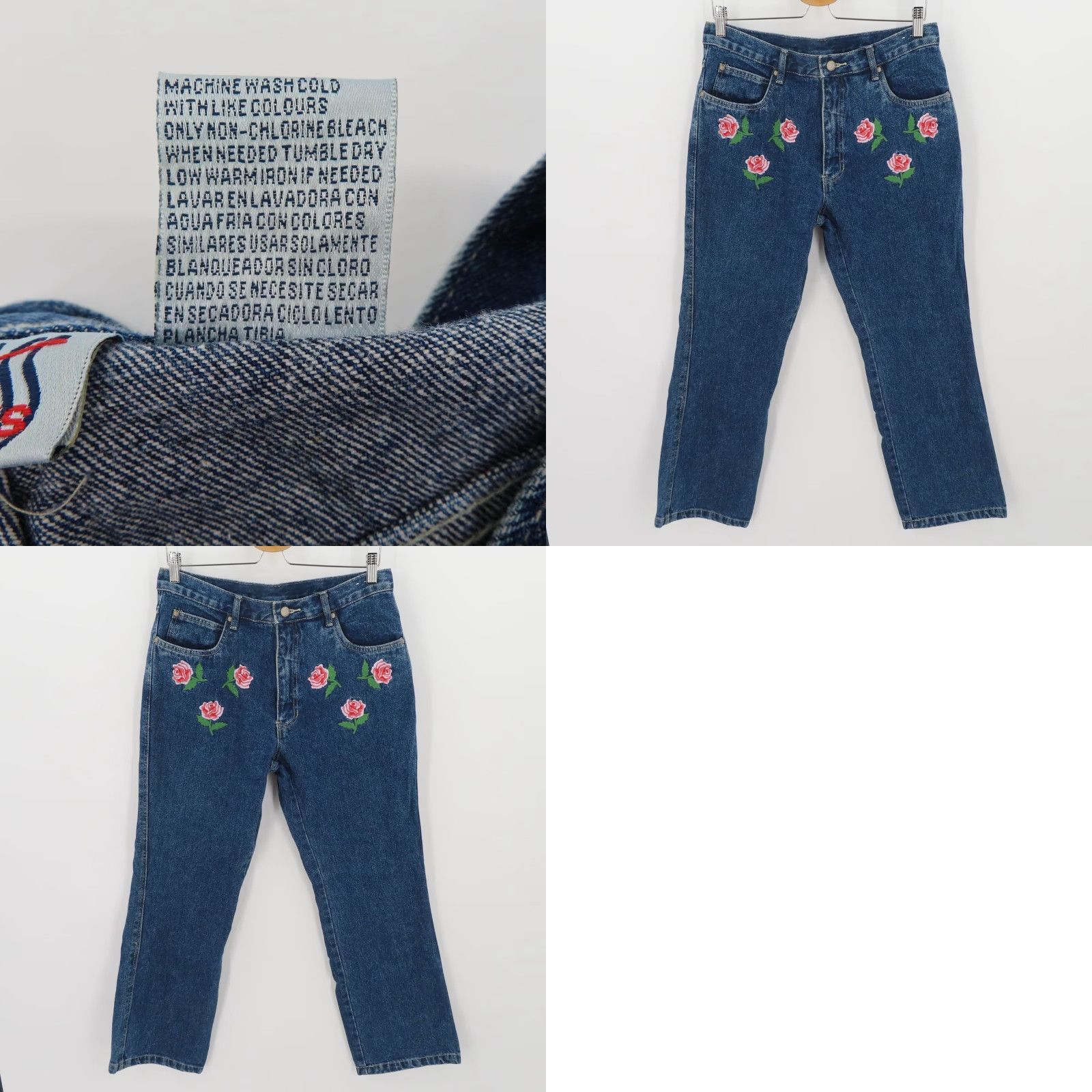Bill Blass VTG Bill Blass Jeans Denim 5-Pocket Embroidered Floral Petite 12P Womens blue Flower Mom Denim Jeans Size 34" / US 12 / IT 48 - 8 Thumbnail