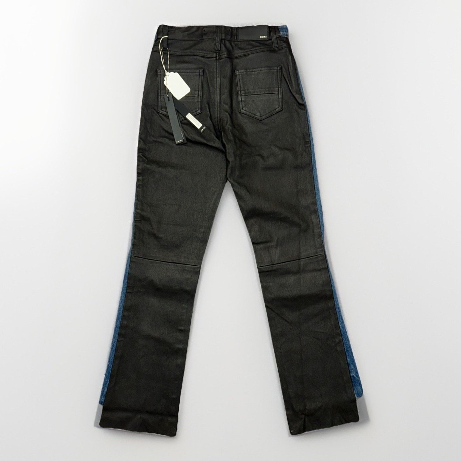 Amiri AMIRI Denim Leather Indigo/Black Distressed Jeans - Size 24 Size 24" / US 00 / IT 34 - 2 Thumbnail