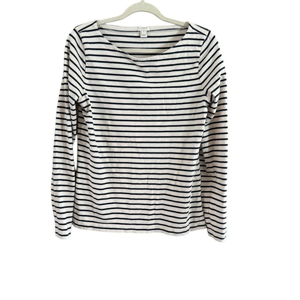 Other J. Crew Black and White Fitted Long Sleeve Tee Size M / US 6-8 / IT 42-44 - 7 Thumbnail