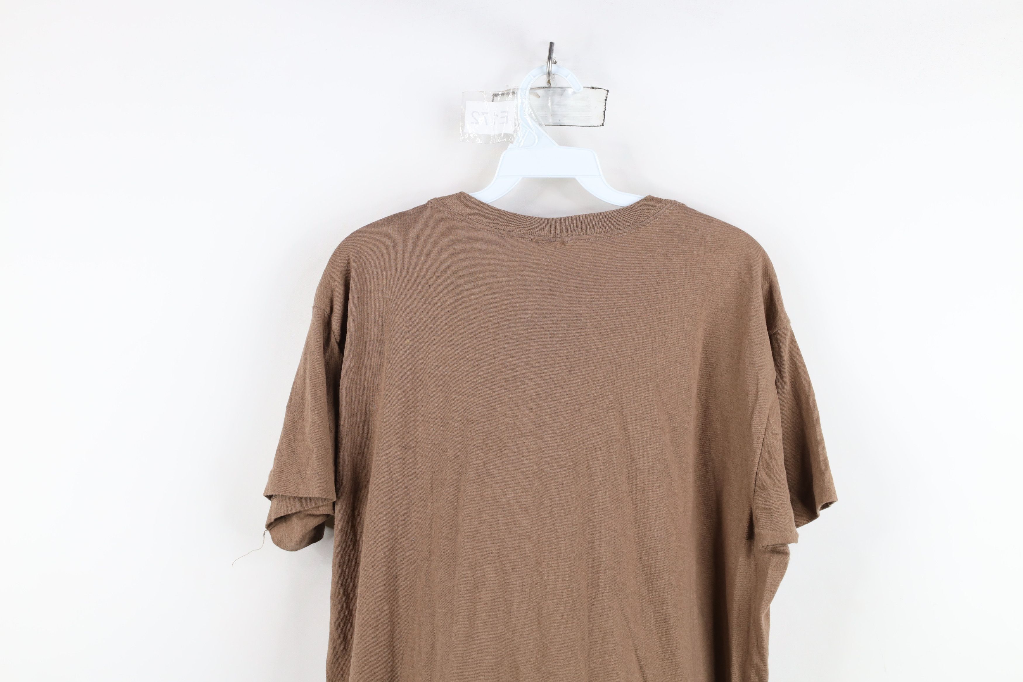 Vintage Vintage 70s Streetwear Cotton Short Sleeve T-Shirt Brown USA Size US L / EU 52-54 / 3 - 11 Thumbnail