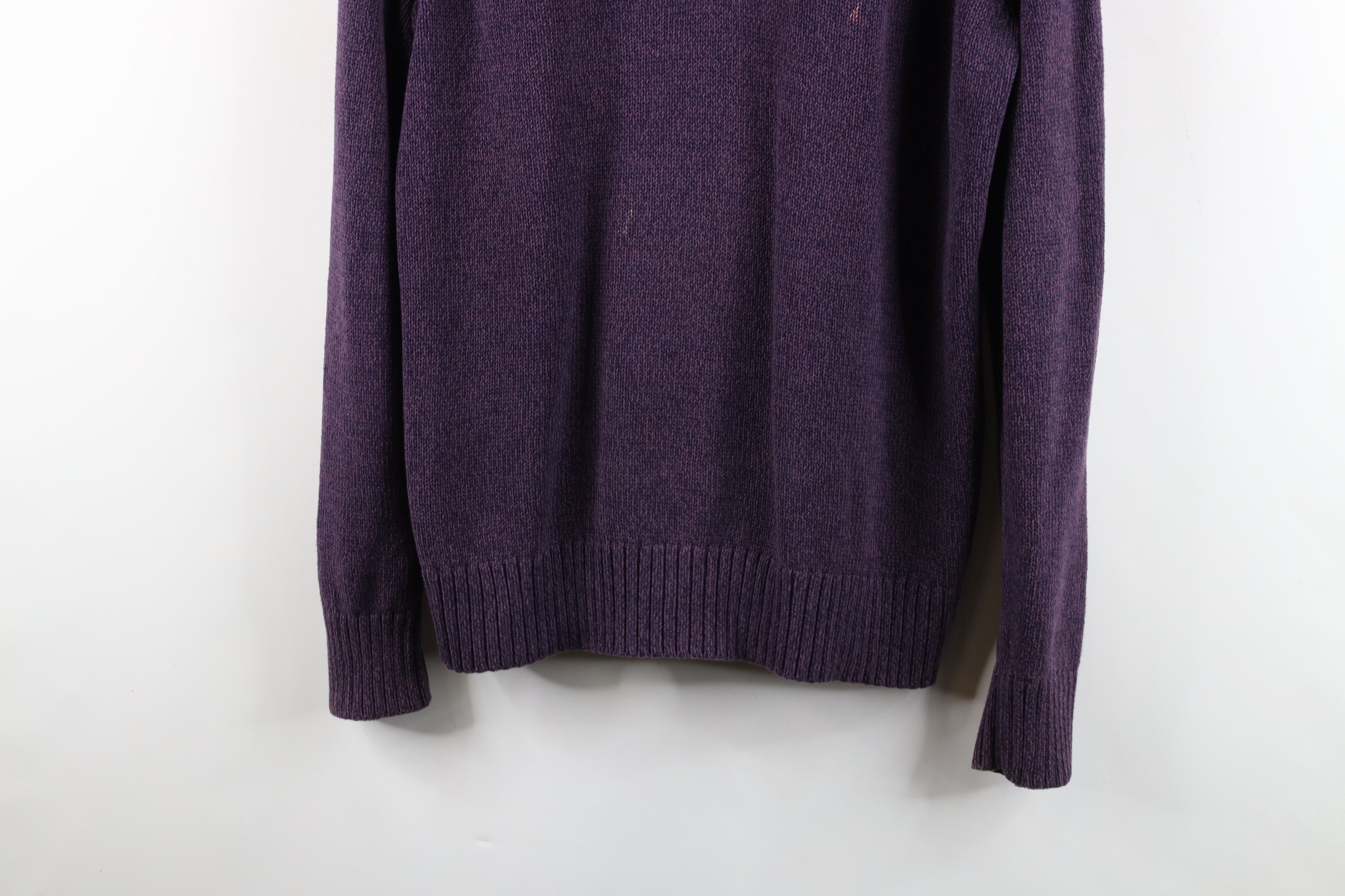 Eddie Bauer × Vintage Vintage Eddie Bauer Blank Cotton Knit Henley Sweater Purple Size US L / EU 52-54 / 3 - 3 Thumbnail
