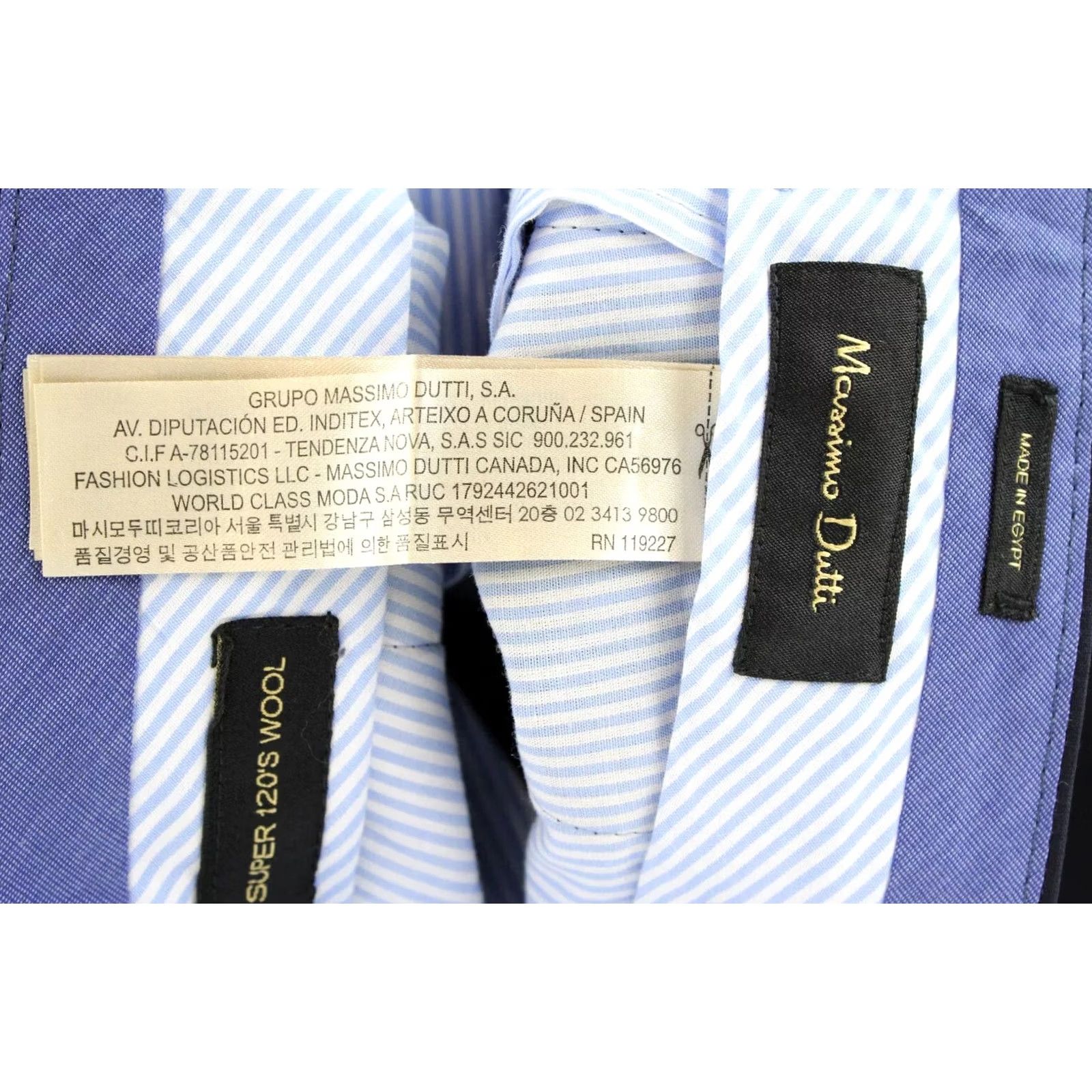Massimo Dutti Massimo Dutti Trousers Men US 30 Wool Pinstripe Pleated Super 120's Formal Blue 34in Inseam Mens Size US 30 / EU 46 - 7 Thumbnail