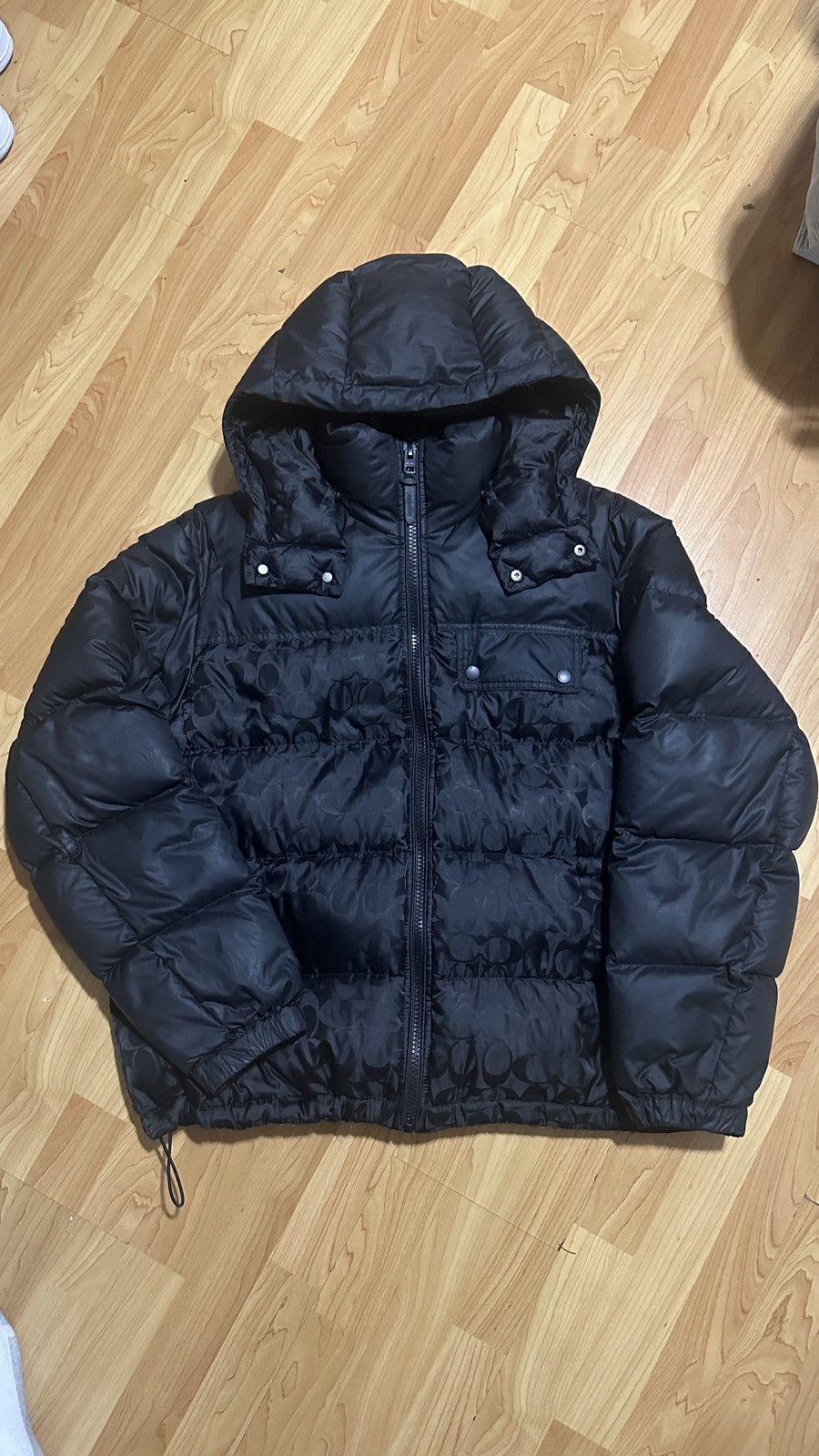 image of Coach Black Puffer Jacket, Men's (Size XL)