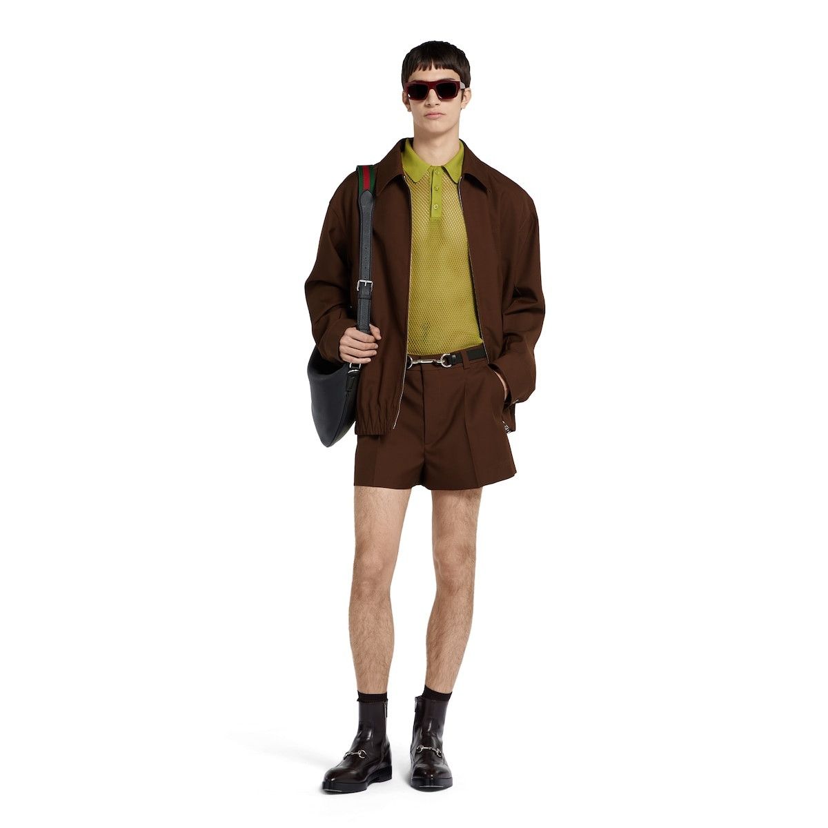 Gucci o1loc1c0226 819269 Wool Twill Shorts in Dark Brown Size US 34 / EU 50 - 2 Thumbnail