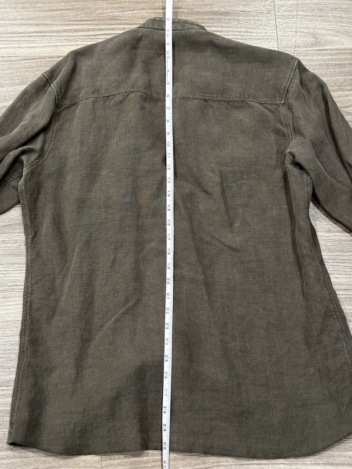 Balmain Decarnin era Military Pearl Button Linen Shirt Size US L / EU 52-54 / 3 - 5 Thumbnail