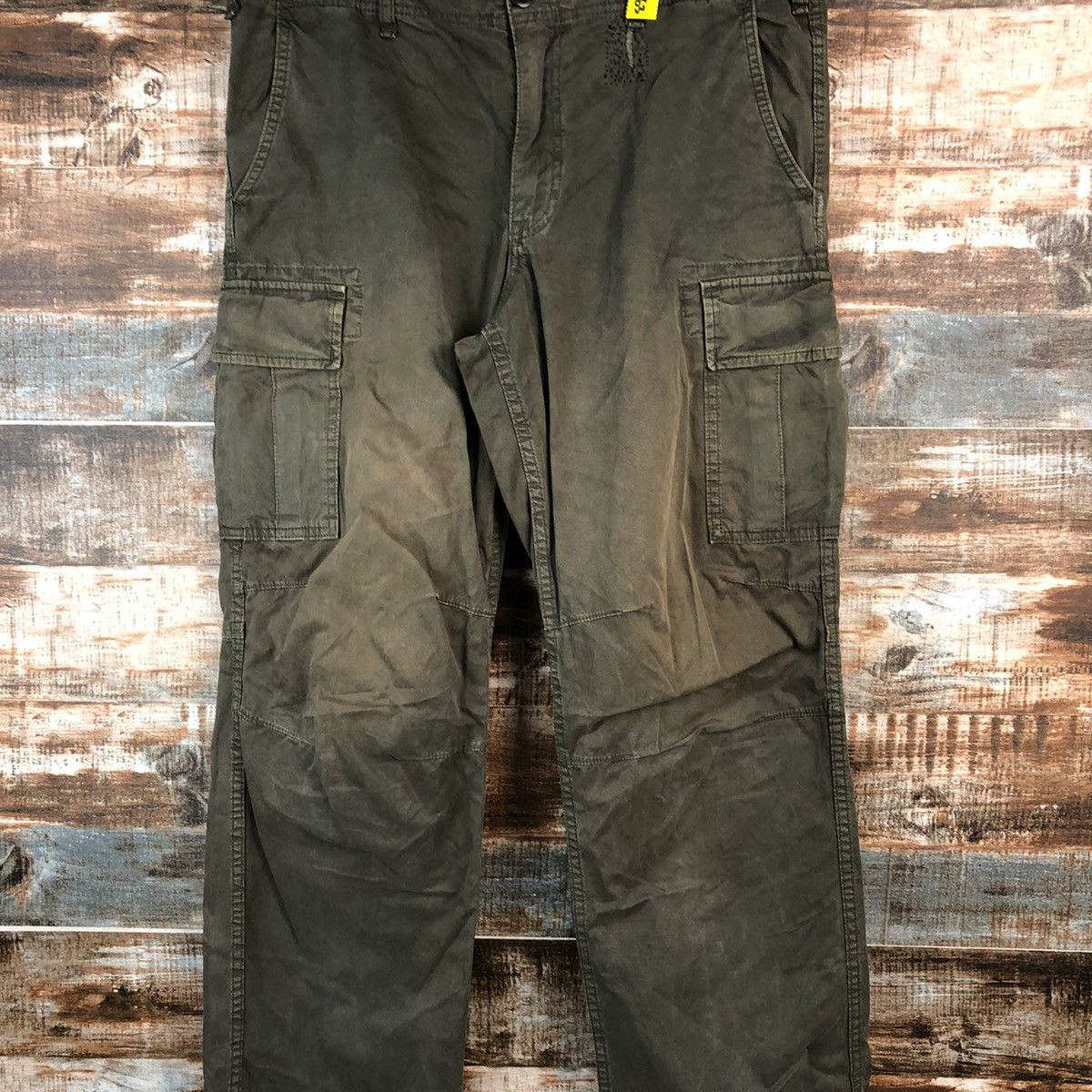 Faded Glory Uniqlo japan Green faded Cargo Multipocket Pants #A2563 Size US 35 - 5 Thumbnail