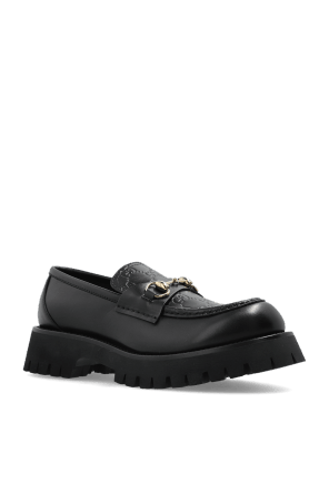 Gucci oc11z0126 Women's Horsebit Loafers With Lug Sole in Black Size US 4 / IT 34 - 4 Thumbnail
