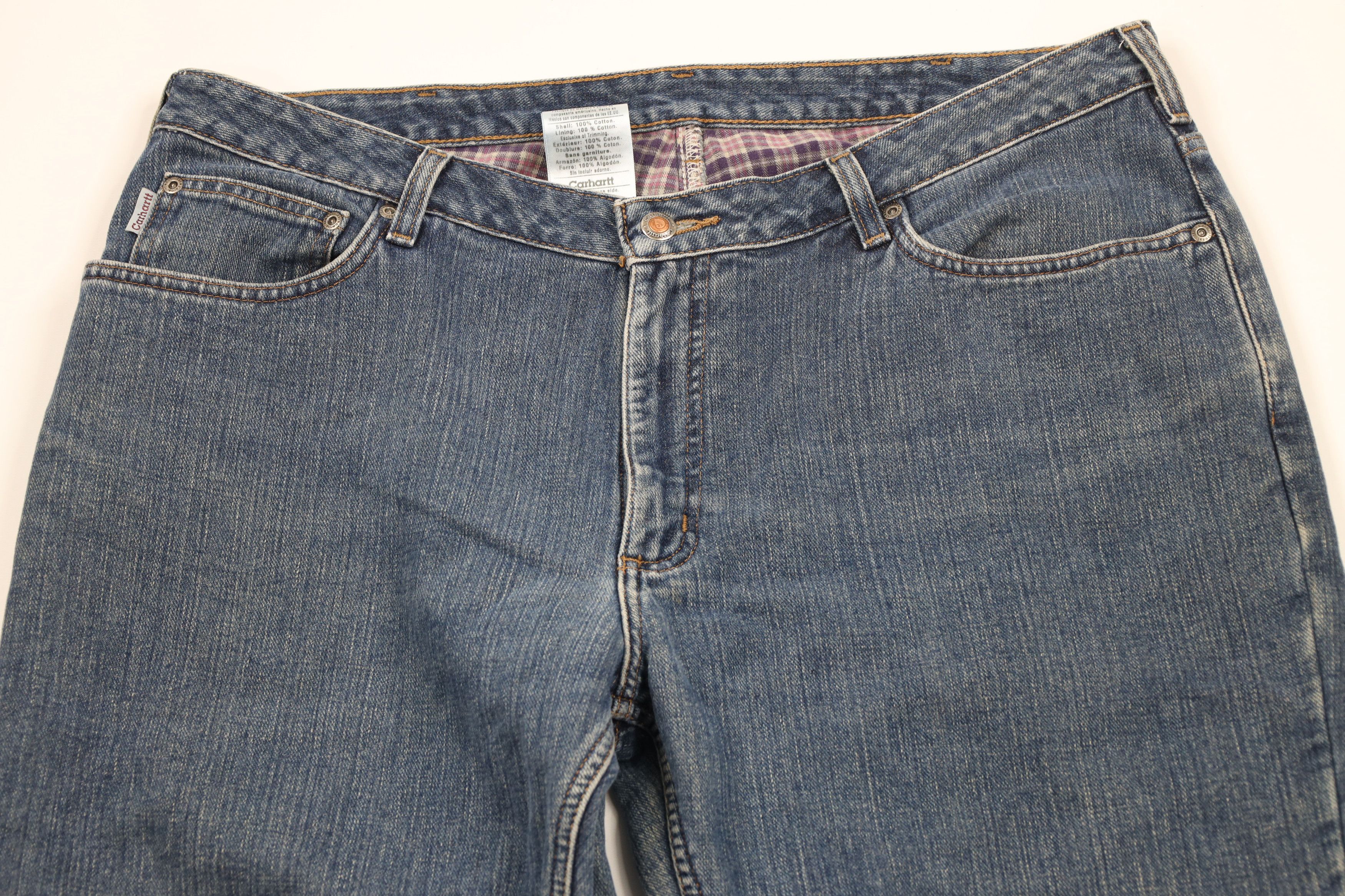 Carhartt × Vintage Vintage Carhartt Fit Flannel Lined Wide Leg Denim Jeans Size 38" / US 16 / IT 52 - 3 Thumbnail